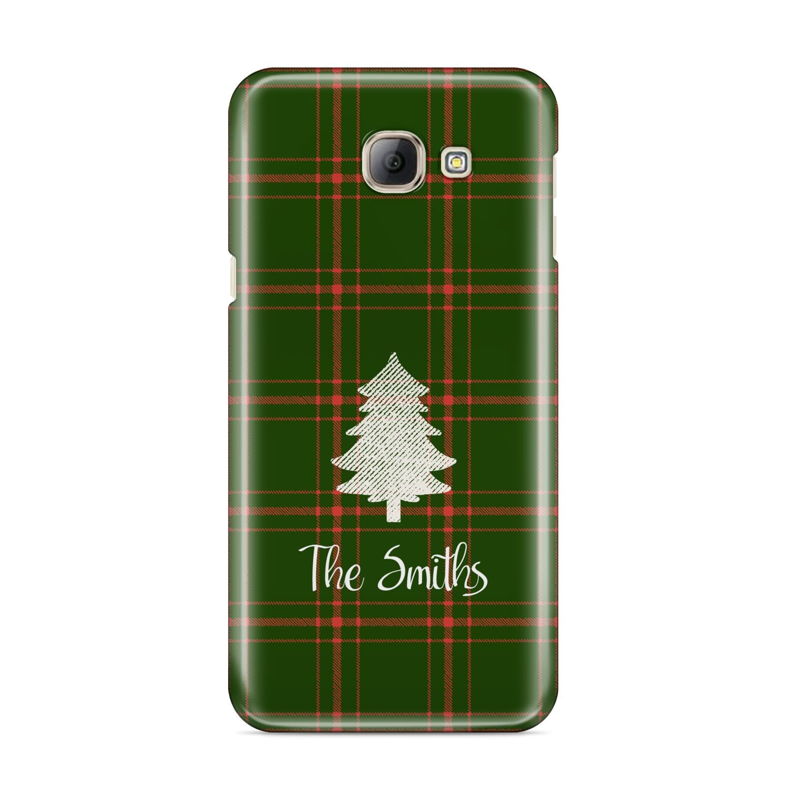 Green Tartan Christmas Tree Personalised Samsung Galaxy A8 2016 Case