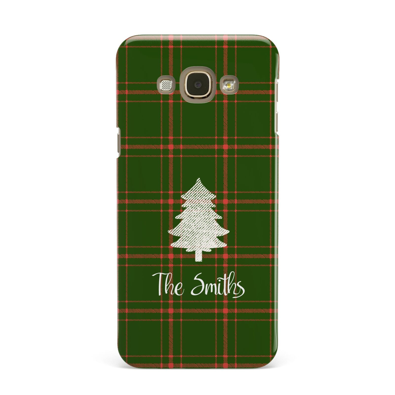 Green Tartan Christmas Tree Personalised Samsung Galaxy A8 Case