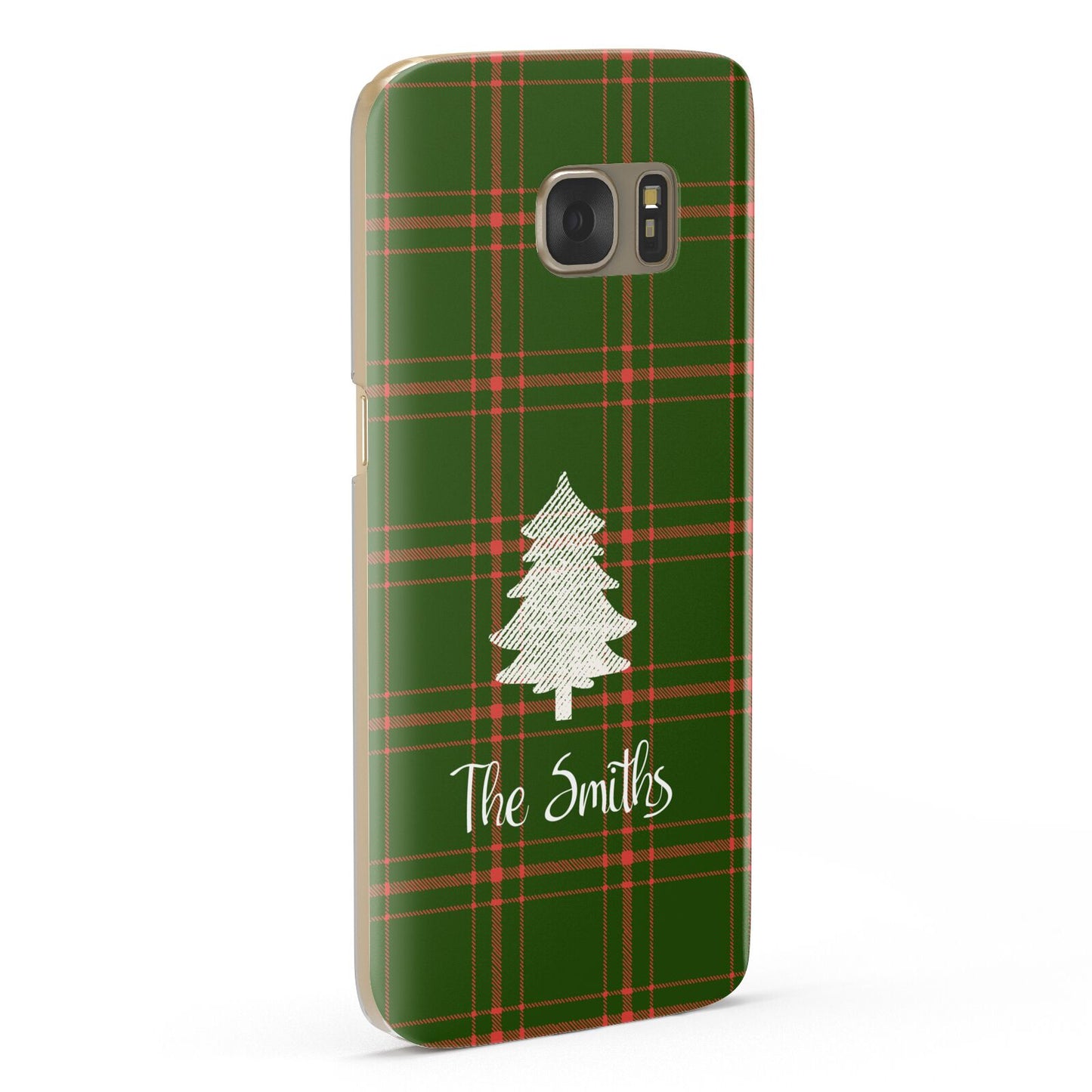 Green Tartan Christmas Tree Personalised Samsung Galaxy Case Fourty Five Degrees