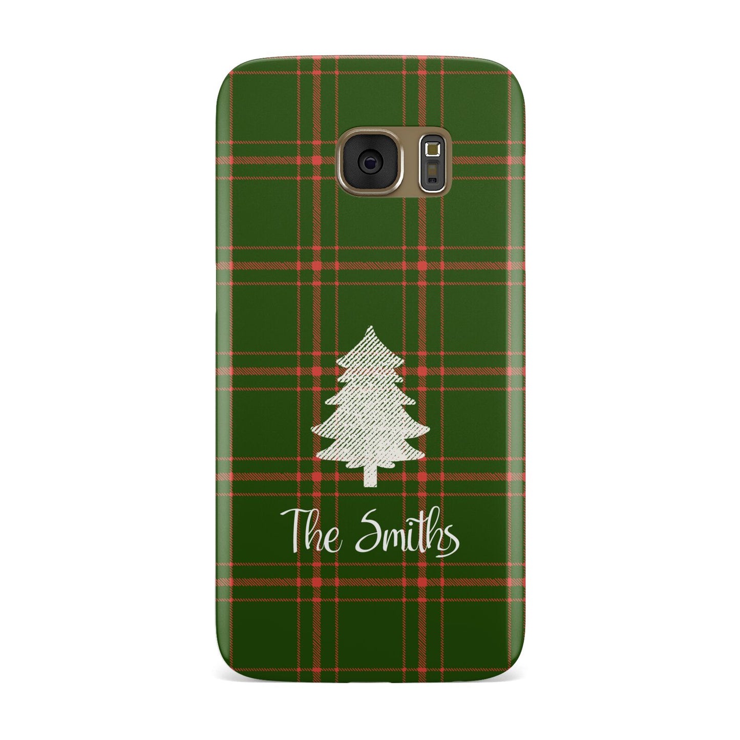 Green Tartan Christmas Tree Personalised Samsung Galaxy Case