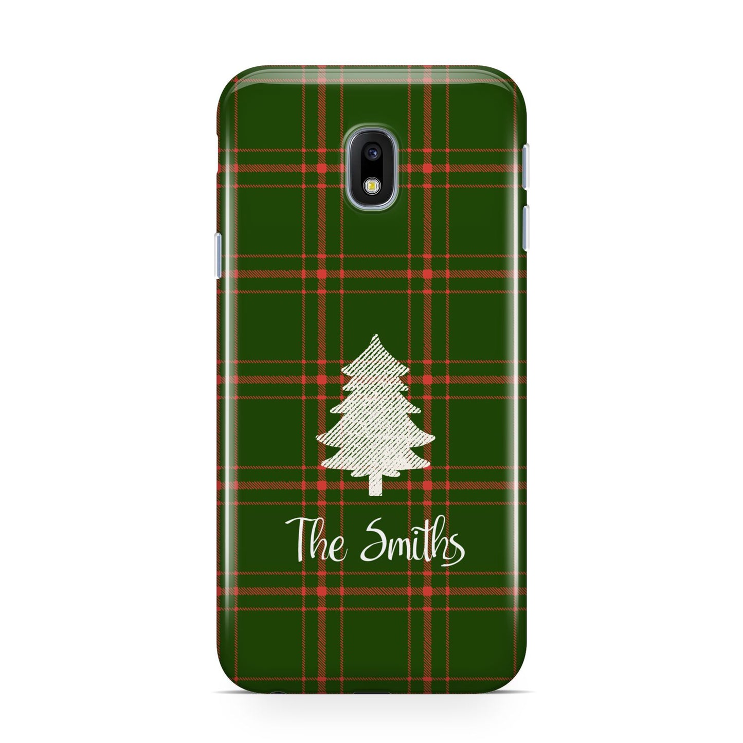 Green Tartan Christmas Tree Personalised Samsung Galaxy J3 2017 Case