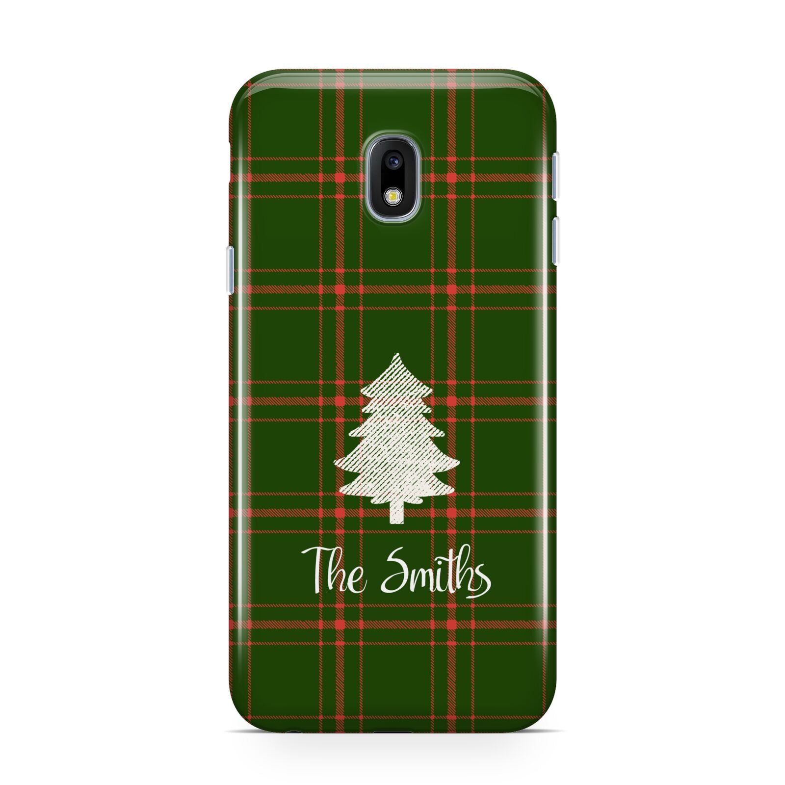 Green Tartan Christmas Tree Personalised Samsung Galaxy J3 2017 Case