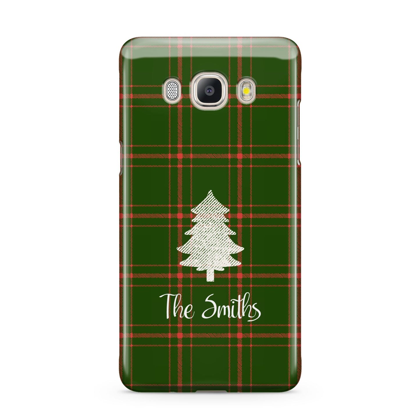 Green Tartan Christmas Tree Personalised Samsung Galaxy J5 2016 Case