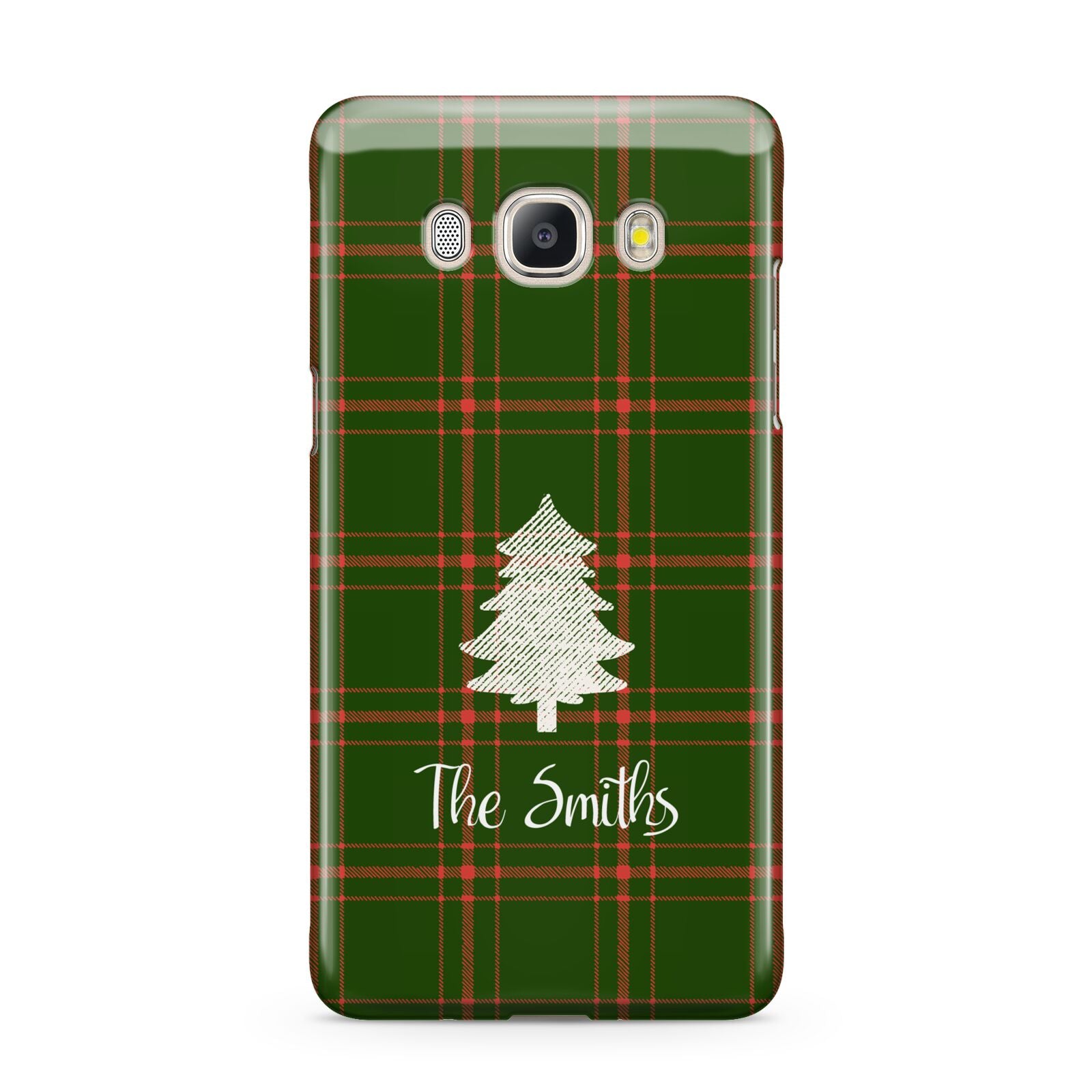 Green Tartan Christmas Tree Personalised Samsung Galaxy J5 2016 Case