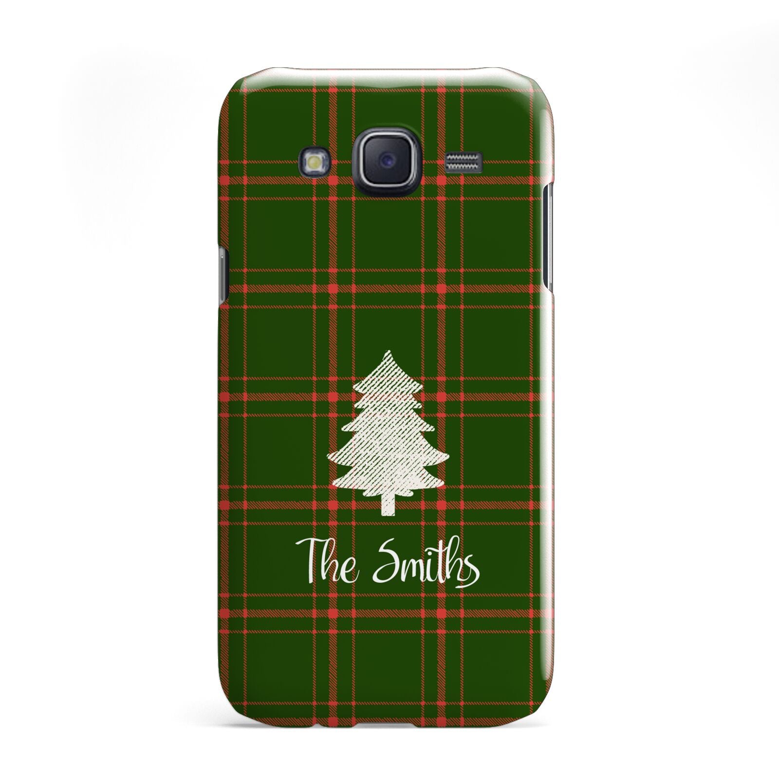 Green Tartan Christmas Tree Personalised Samsung Galaxy J5 Case