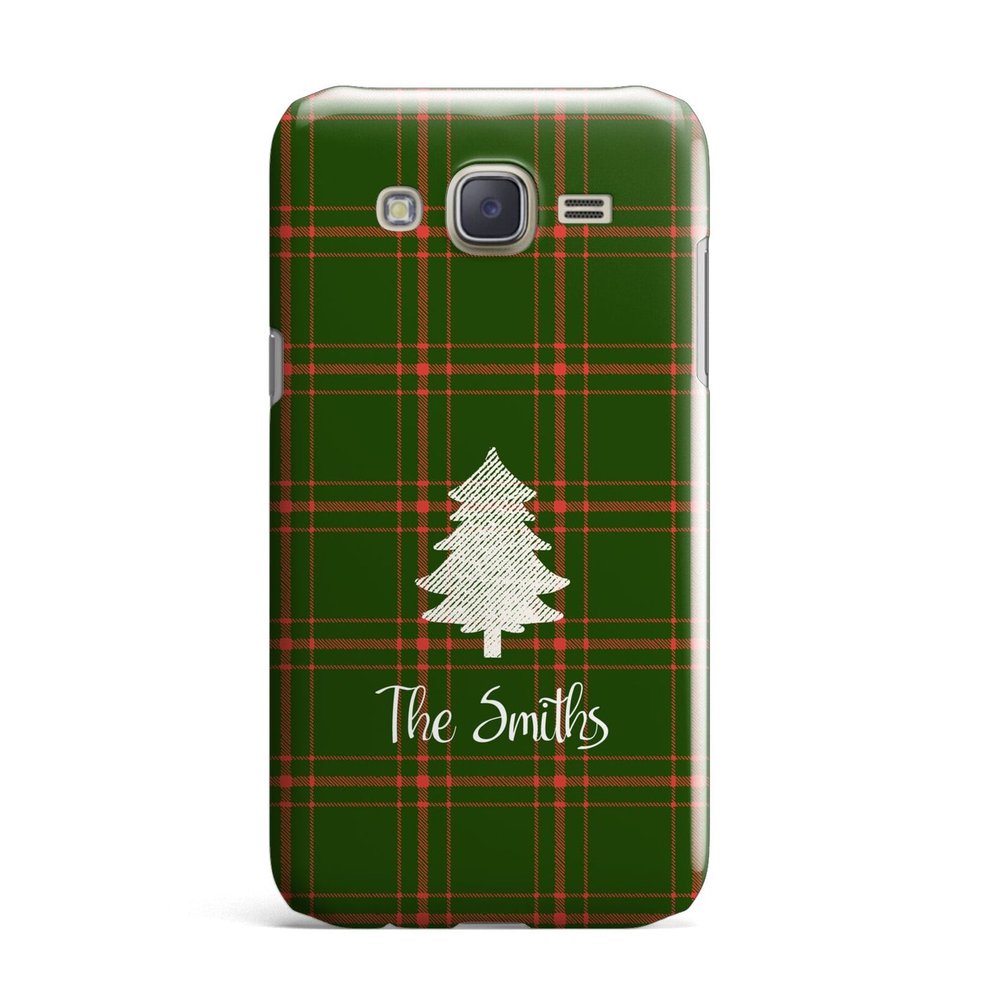 Green Tartan Christmas Tree Personalised Samsung Galaxy J7 Case