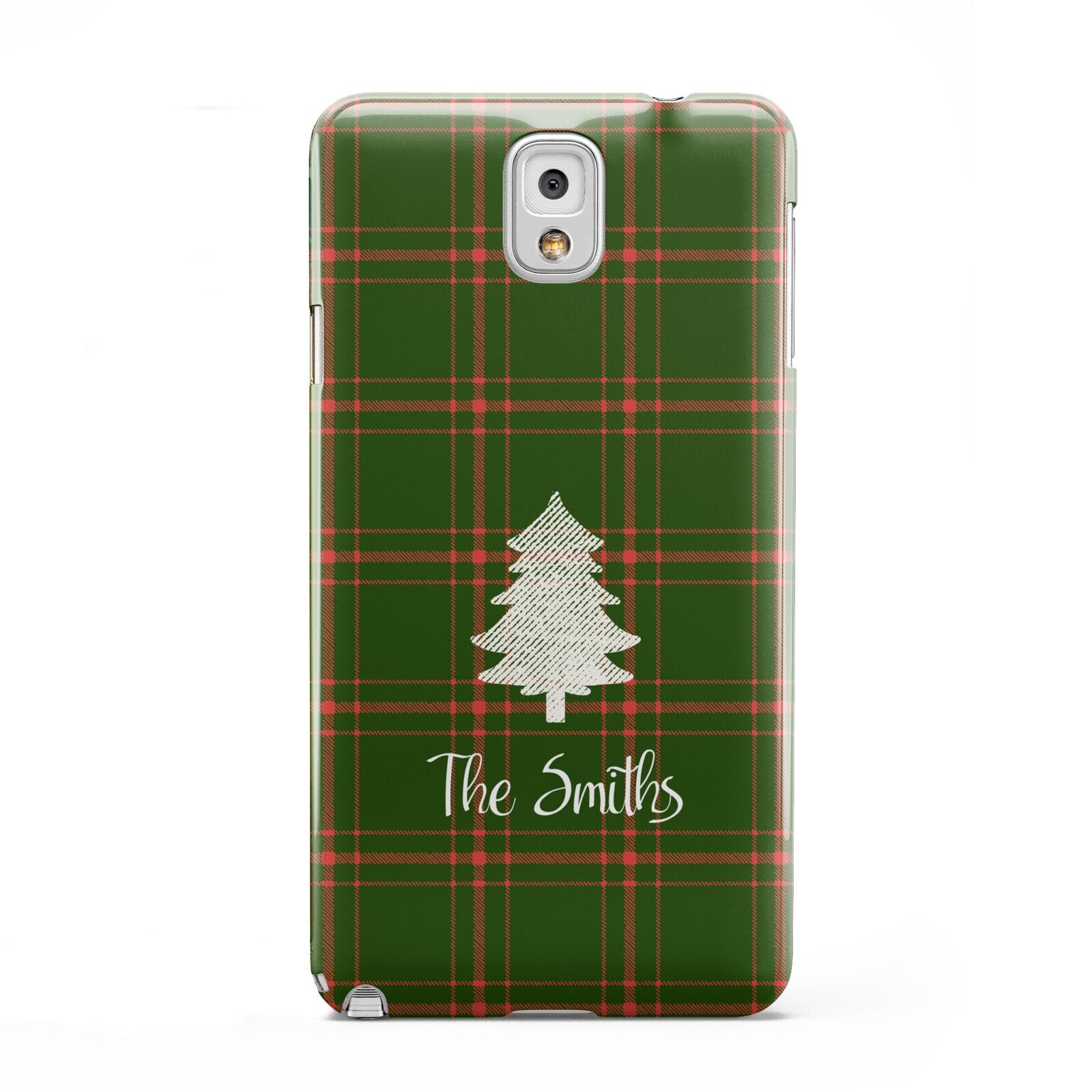 Green Tartan Christmas Tree Personalised Samsung Galaxy Note 3 Case