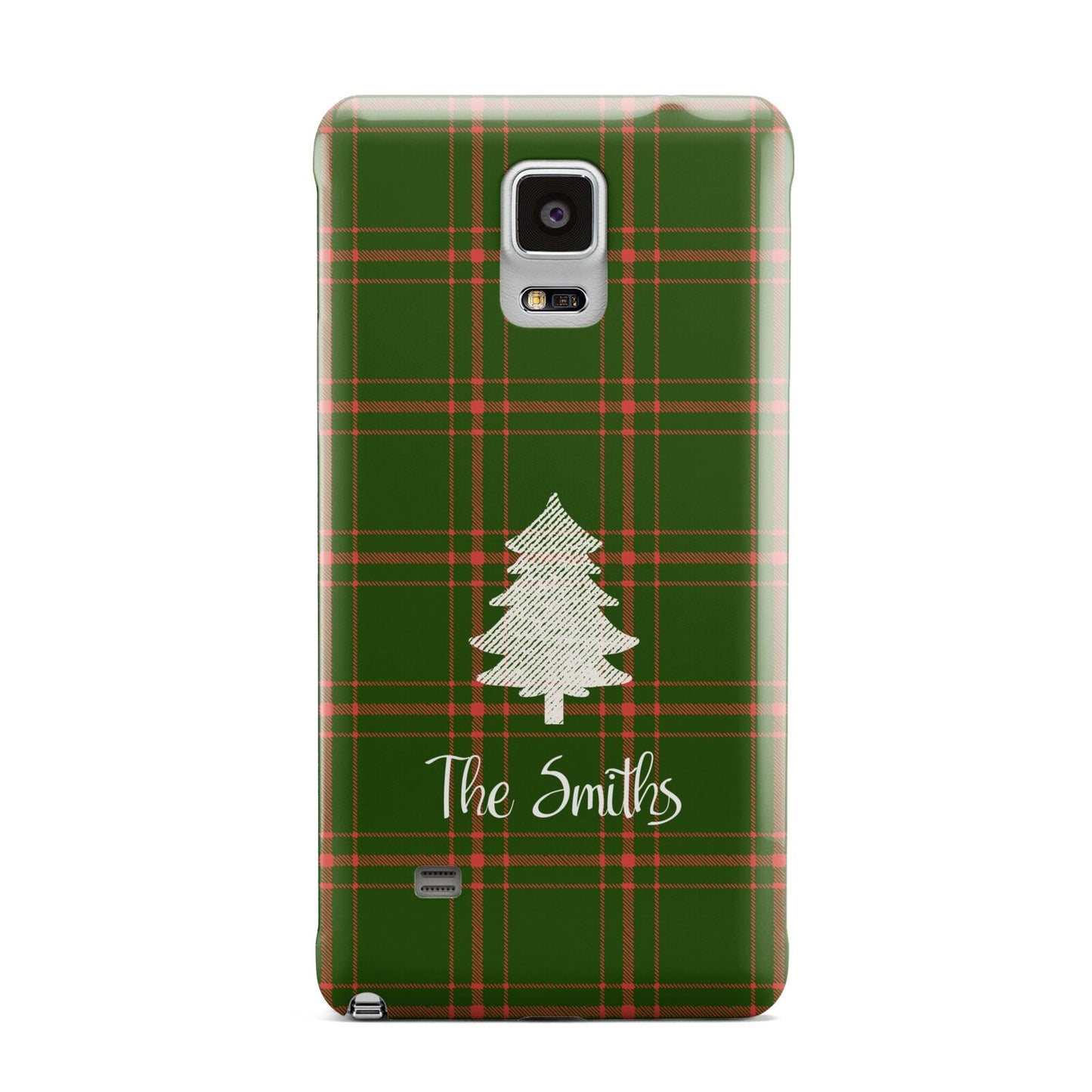 Green Tartan Christmas Tree Personalised Samsung Galaxy Note 4 Case