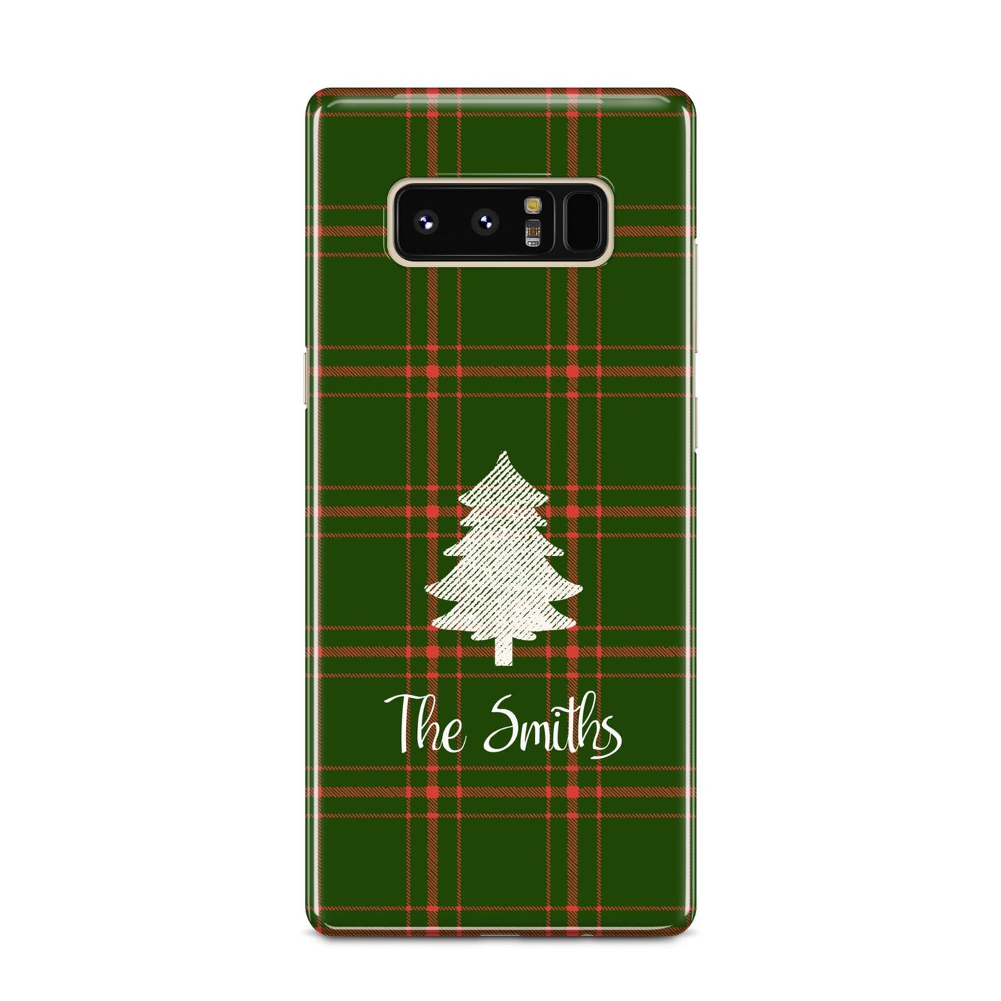 Green Tartan Christmas Tree Personalised Samsung Galaxy Note 8 Case