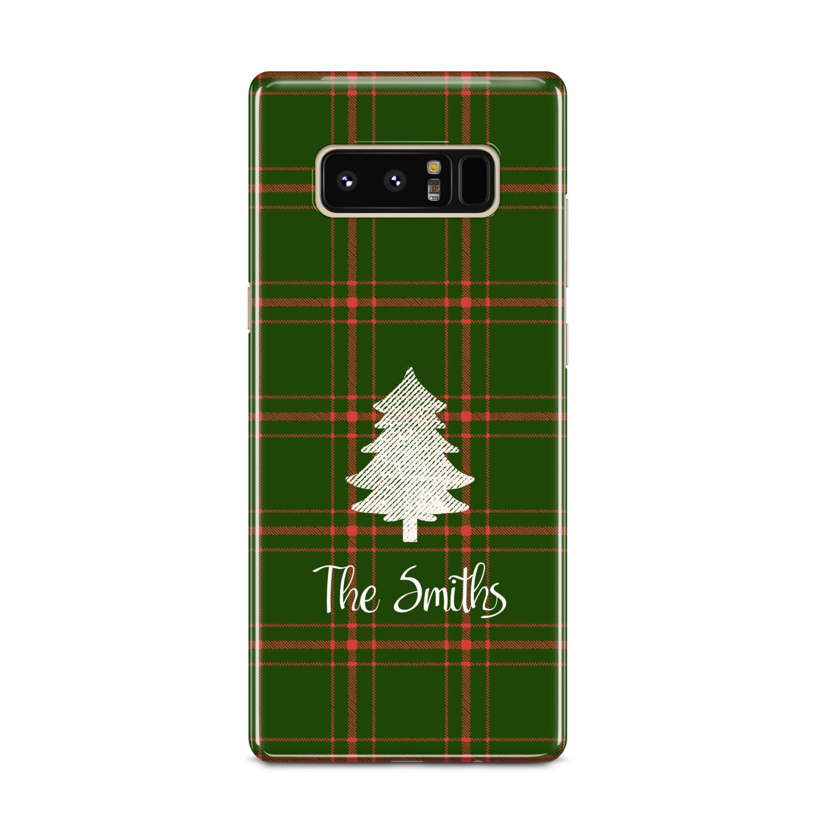 Green Tartan Christmas Tree Personalised Samsung Galaxy Note 8 Case