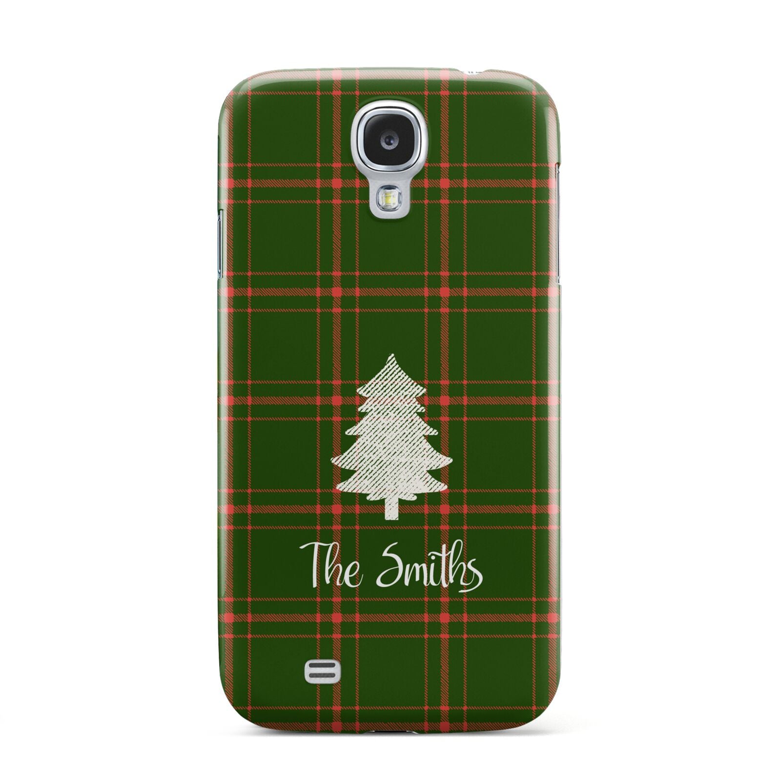 Green Tartan Christmas Tree Personalised Samsung Galaxy S4 Case