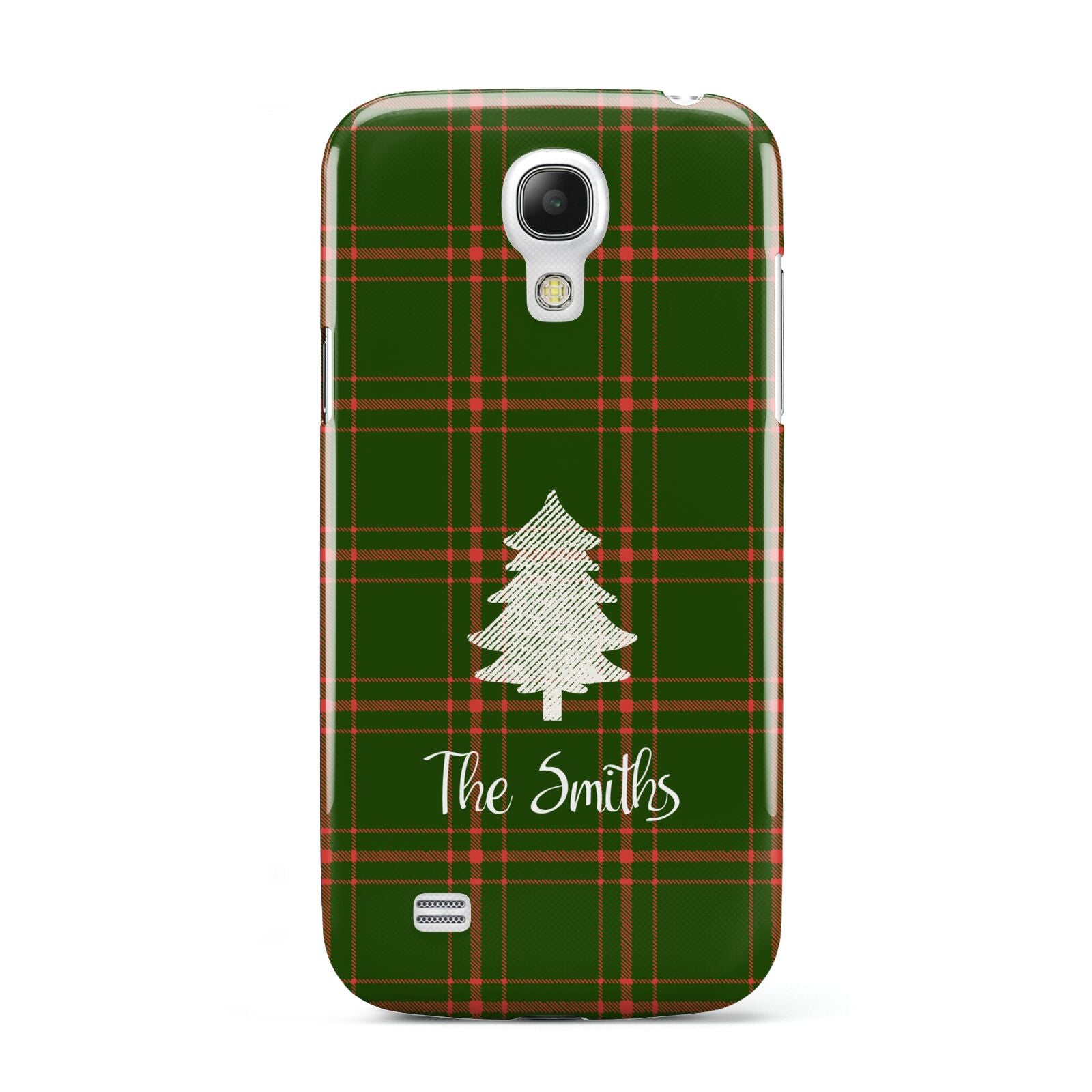 Green Tartan Christmas Tree Personalised Samsung Galaxy S4 Mini Case