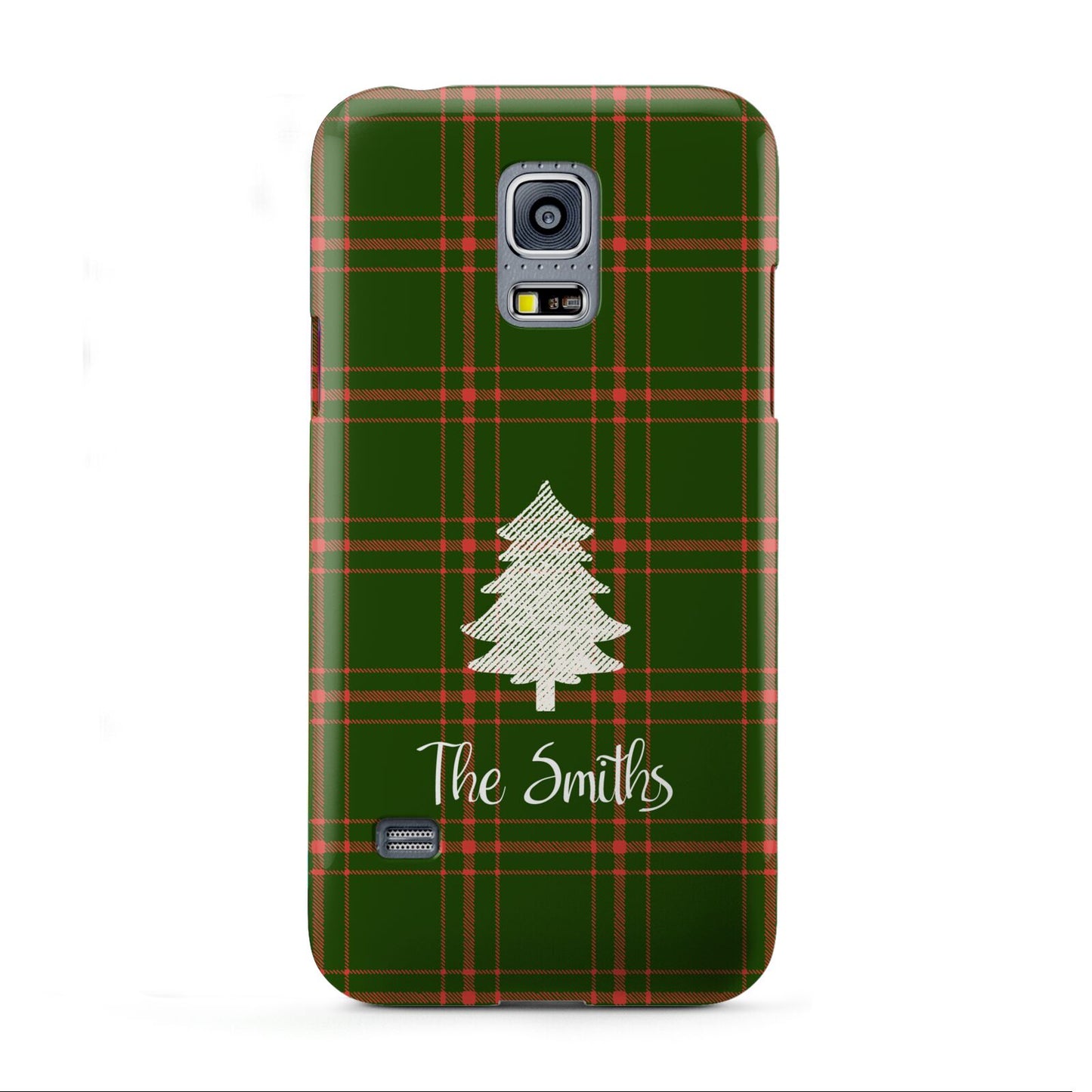 Green Tartan Christmas Tree Personalised Samsung Galaxy S5 Mini Case