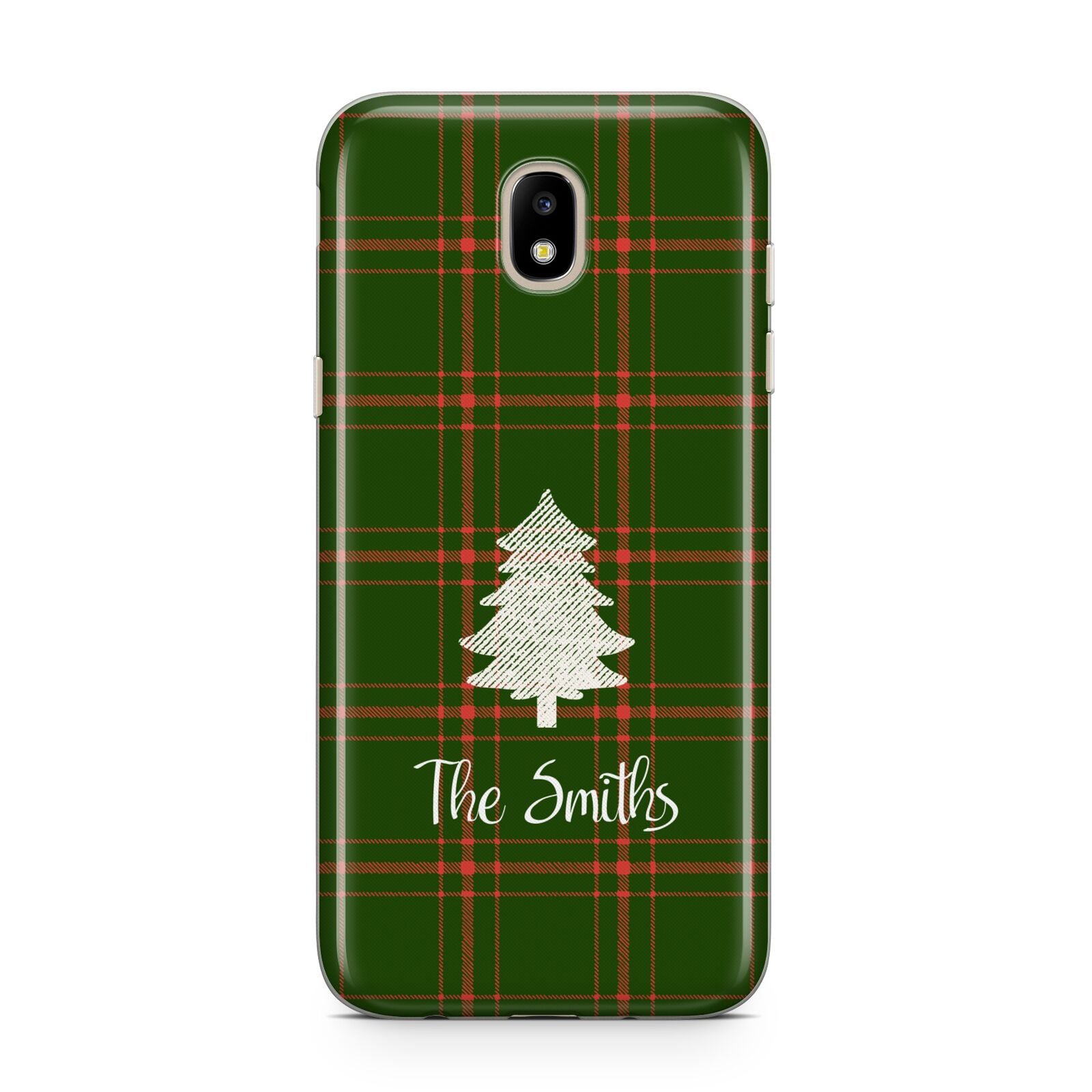 Green Tartan Christmas Tree Personalised Samsung J5 2017 Case