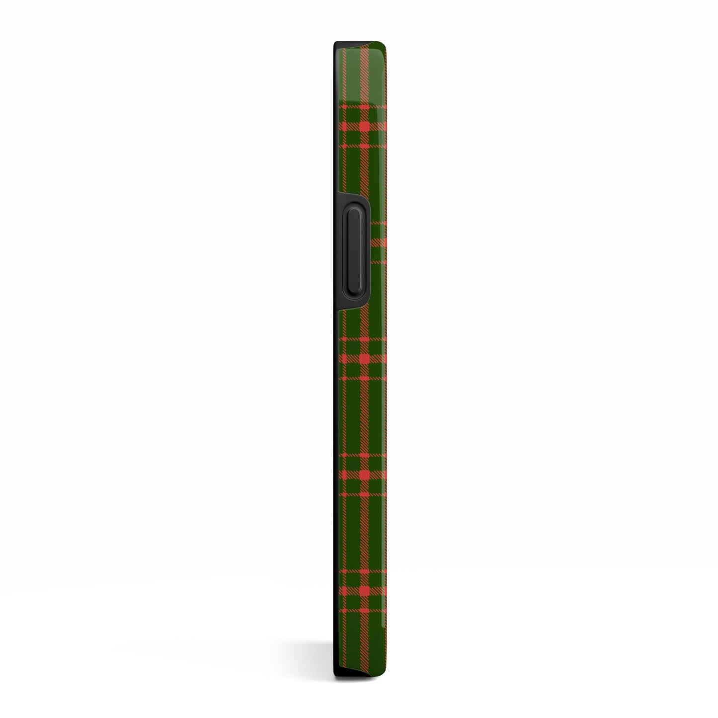 Green Tartan Christmas Tree Personalised iPhone 13 Mini Side Image 3D Tough Case