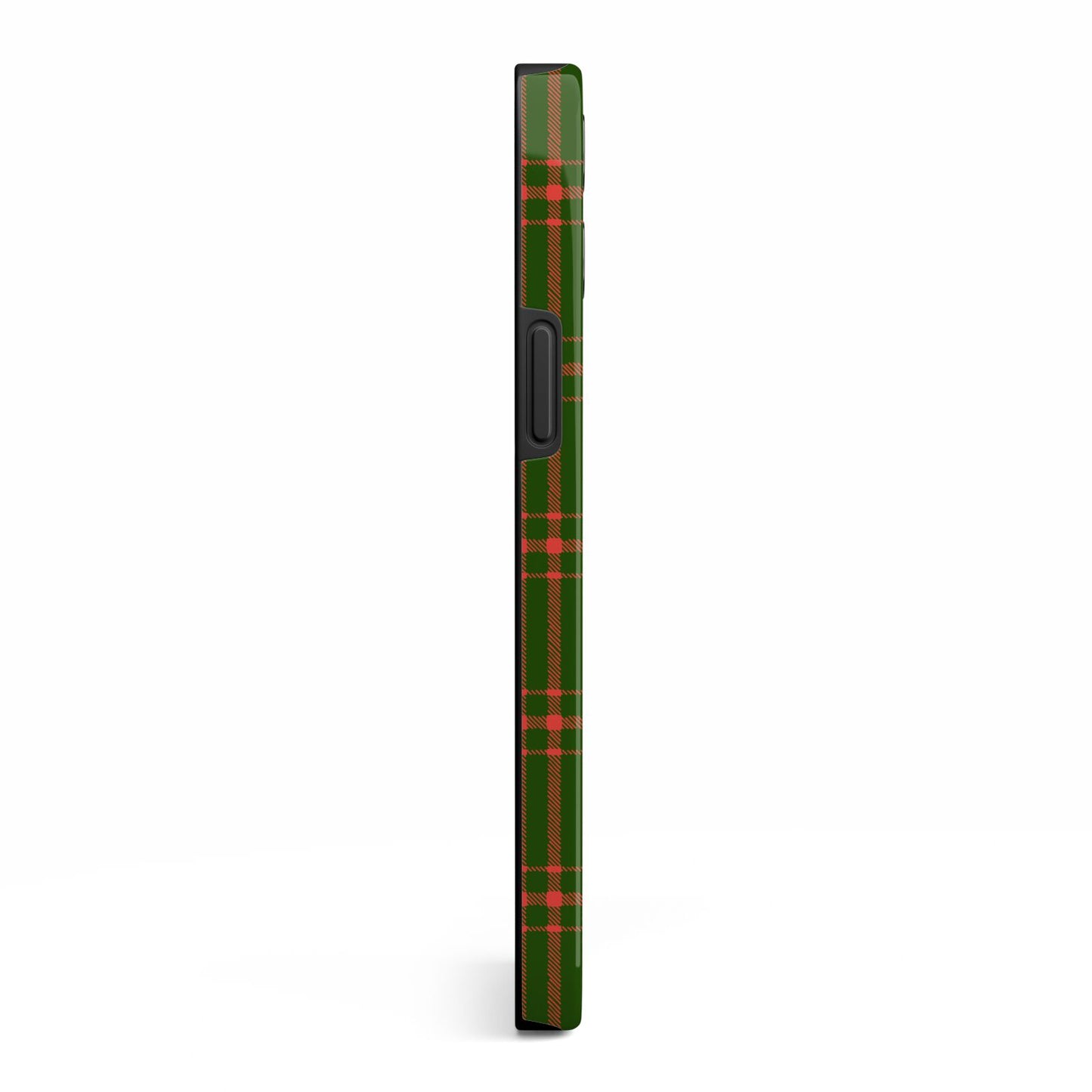 Green Tartan Christmas Tree Personalised iPhone 13 Pro Max Side Image 3D Tough Case