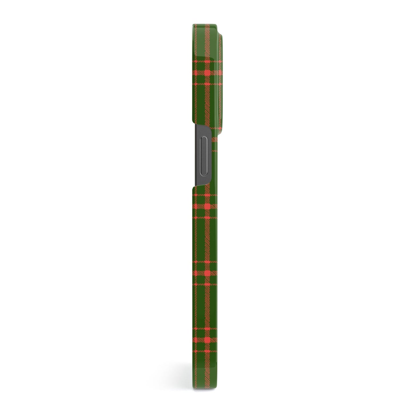 Green Tartan Christmas Tree Personalised iPhone 13 Pro Side Image 3D Snap Case