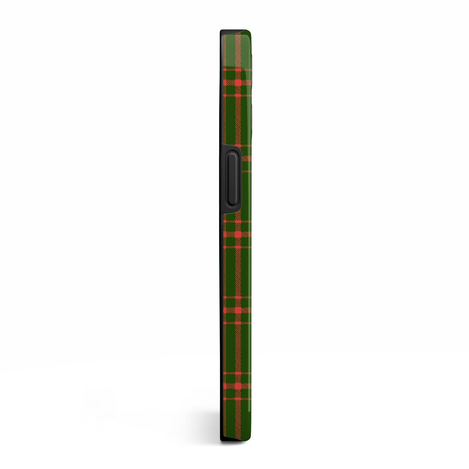 Green Tartan Christmas Tree Personalised iPhone 13 Pro Side Image 3D Tough Case