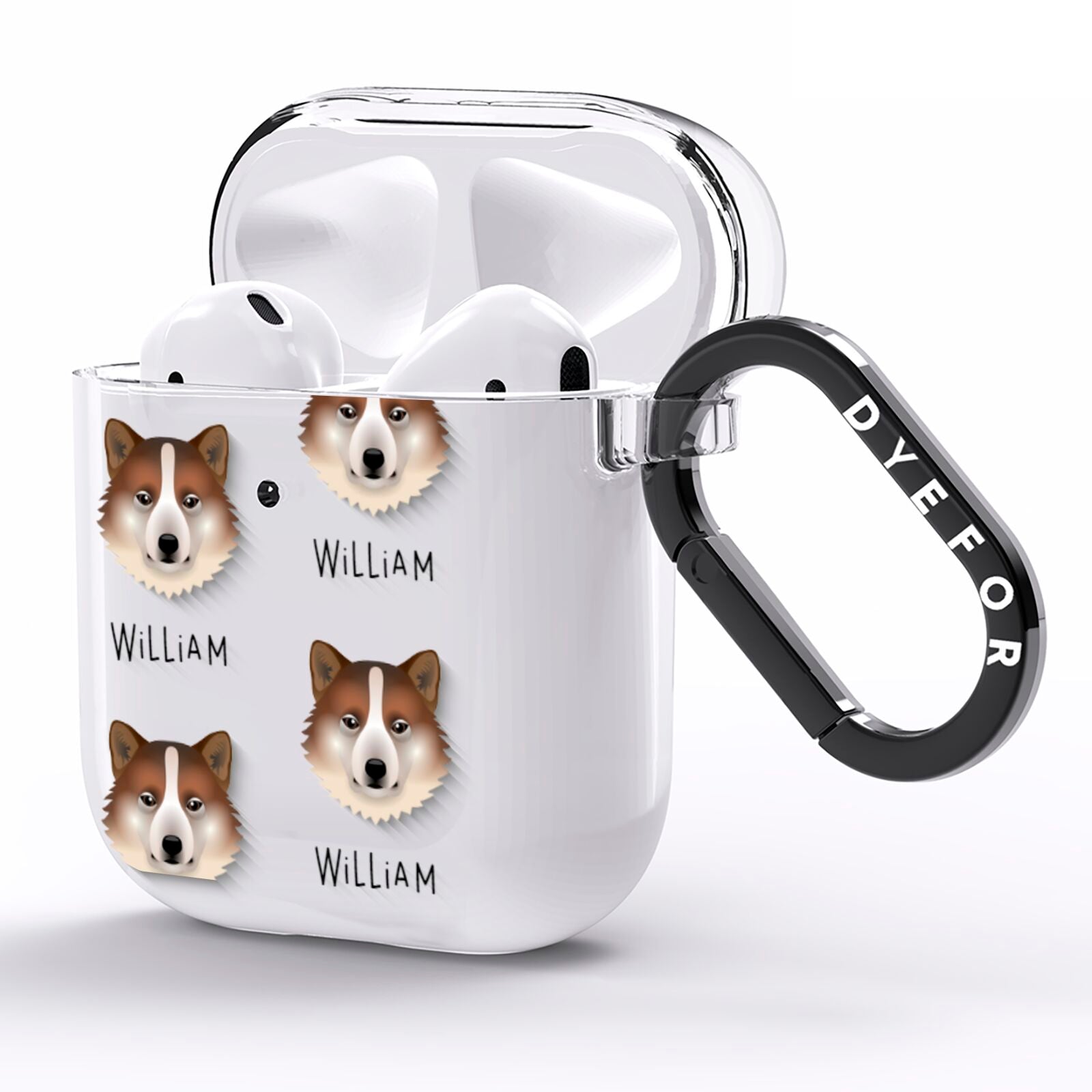 Greenland Dog Icon with Name AirPods Clear Case Side Image