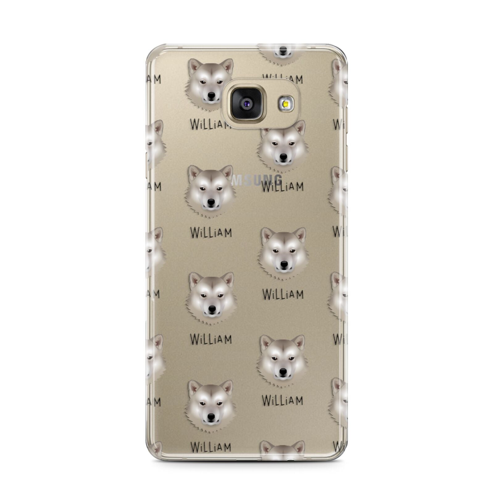 Greenland Dog Icon with Name Samsung Galaxy A7 2016 Case on gold phone