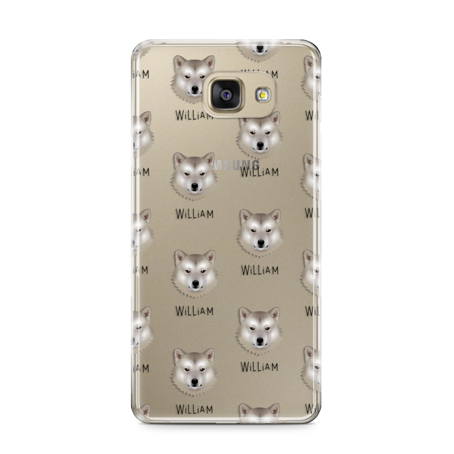 Greenland Dog Icon with Name Samsung Galaxy A9 2016 Case on gold phone