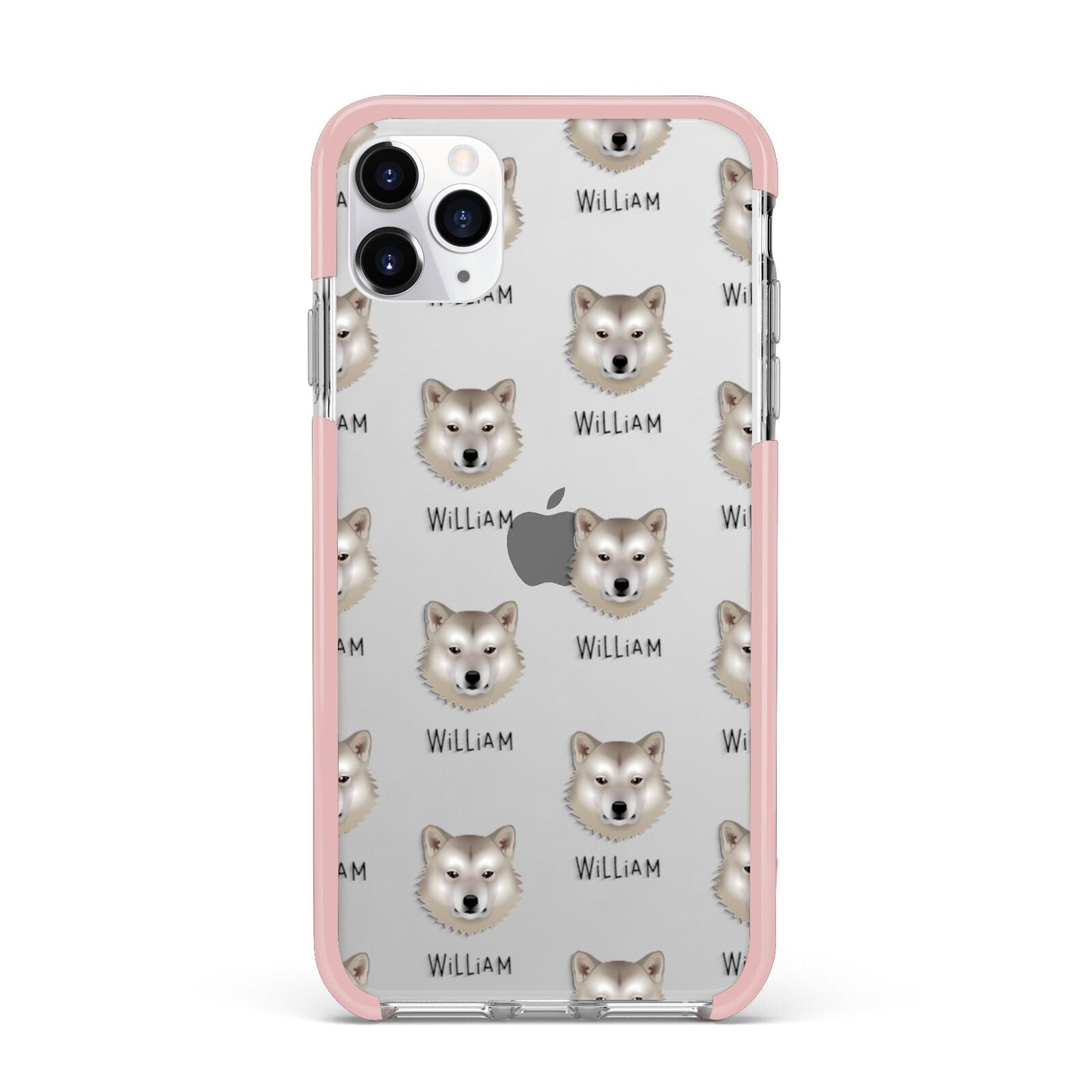 Greenland Dog Icon with Name iPhone 11 Pro Max Impact Pink Edge Case