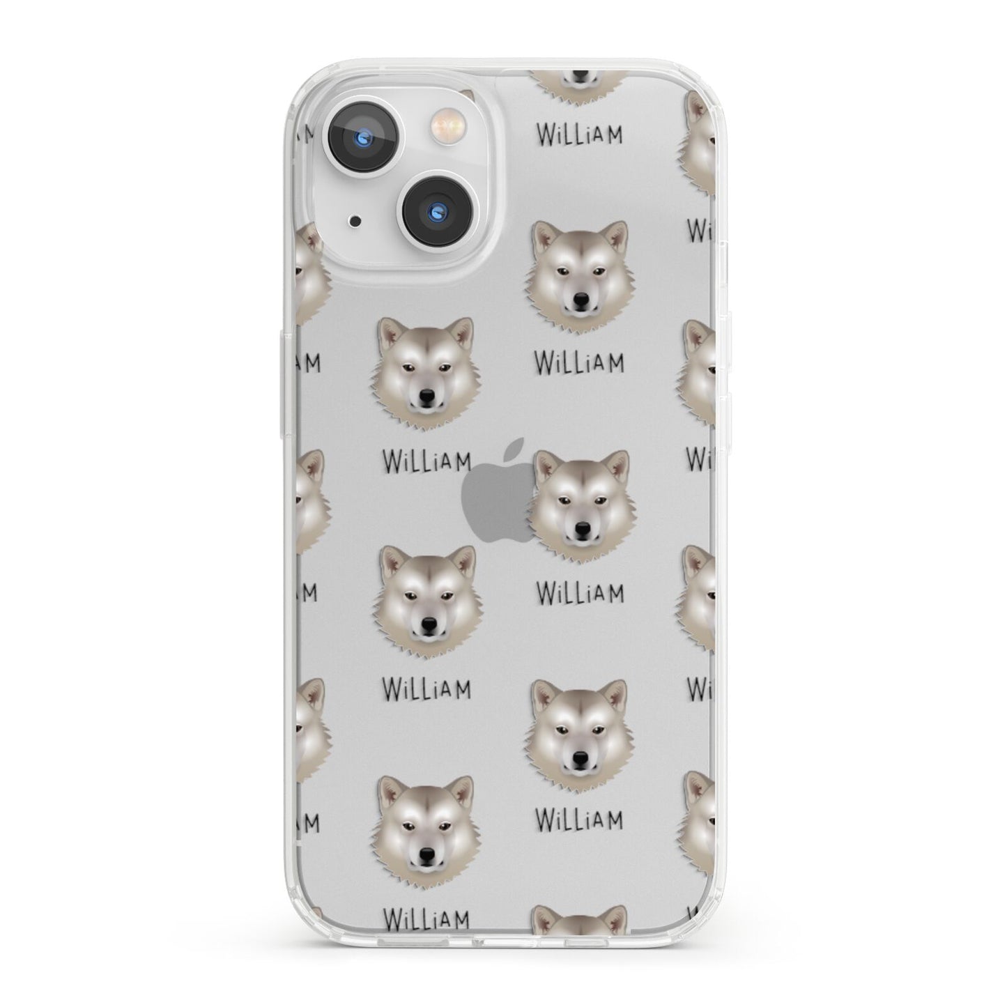 Greenland Dog Icon with Name iPhone 13 Clear Bumper Case