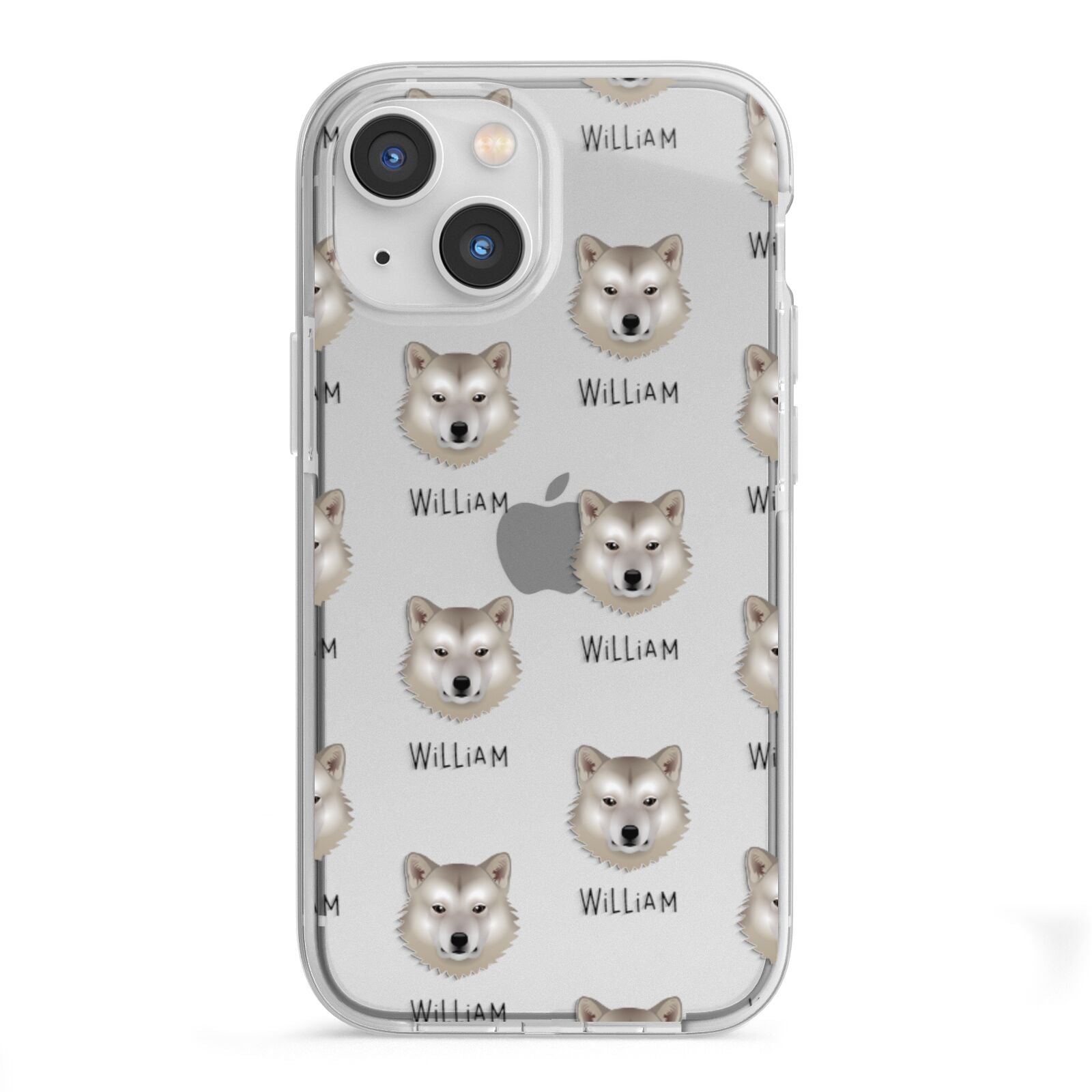 Greenland Dog Icon with Name iPhone 13 Mini TPU Impact Case with White Edges