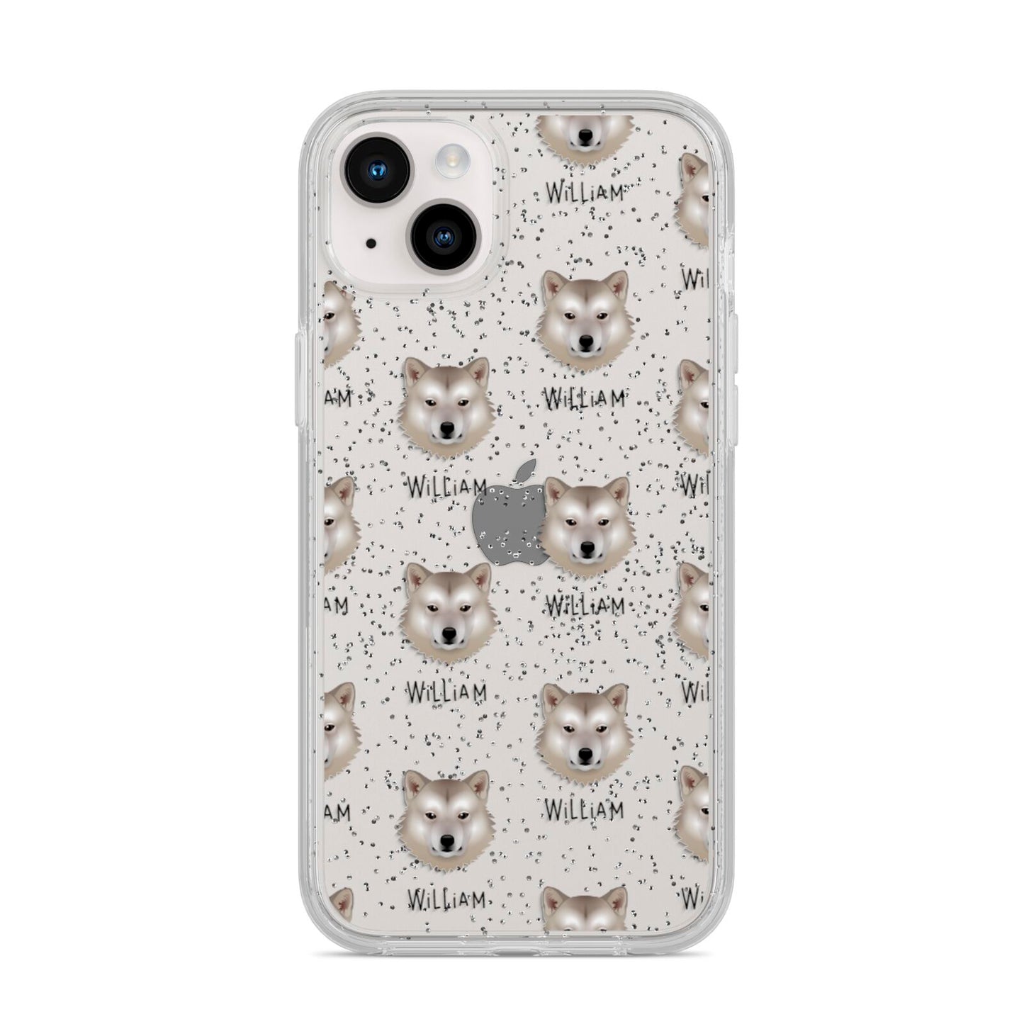 Greenland Dog Icon with Name iPhone 14 Plus Glitter Tough Case Starlight