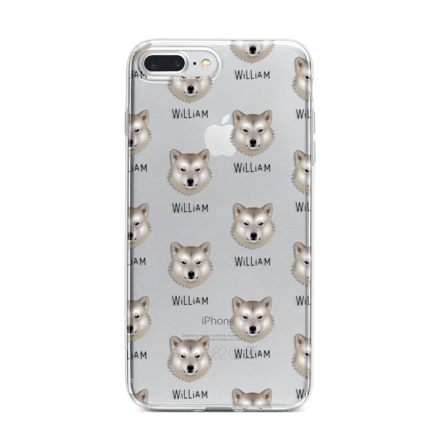 Greenland Dog Icon with Name iPhone 7 Plus Bumper Case on Silver iPhone