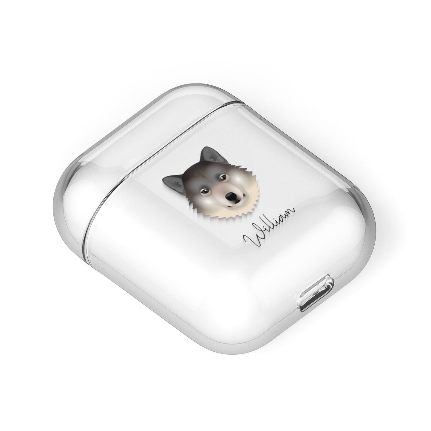 Greenland Dog Personalised AirPods Case Laid Flat