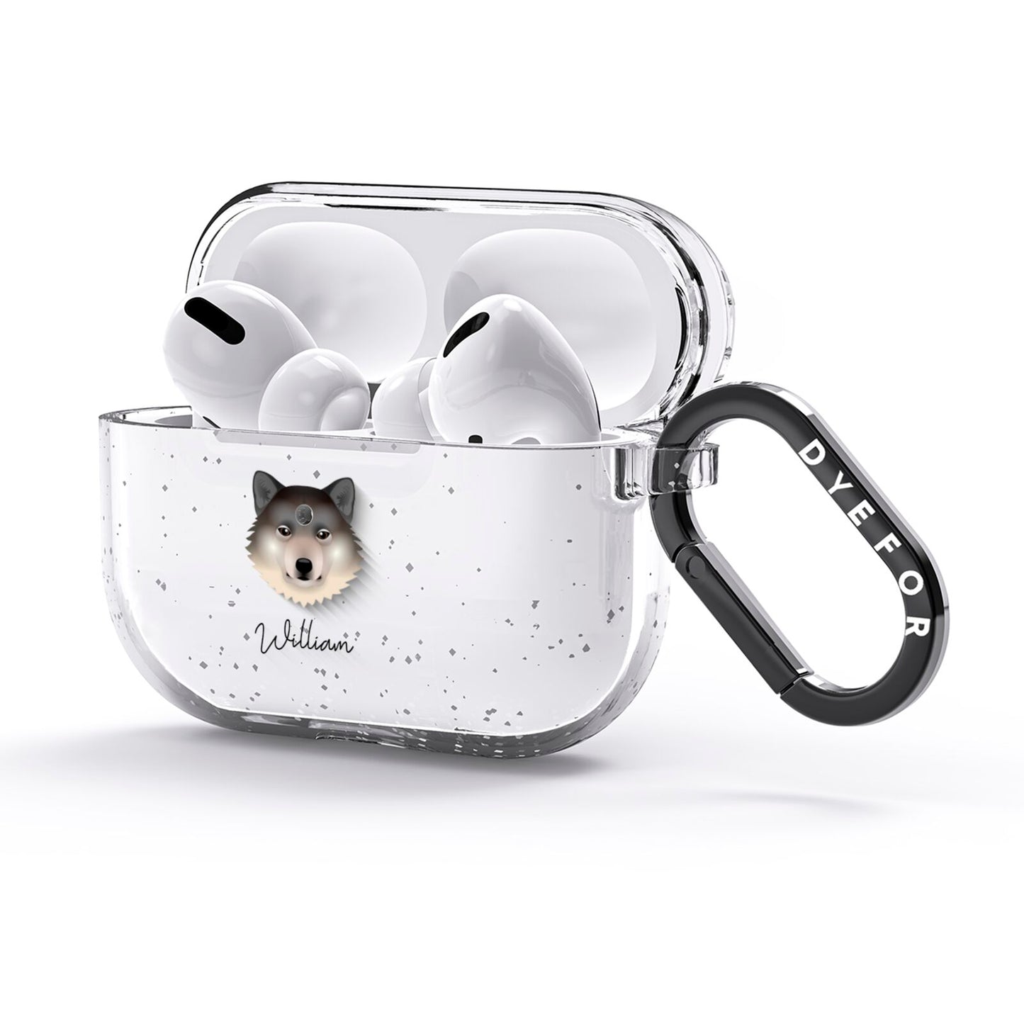 Greenland Dog Personalised AirPods Glitter Case 3rd Gen Side Image