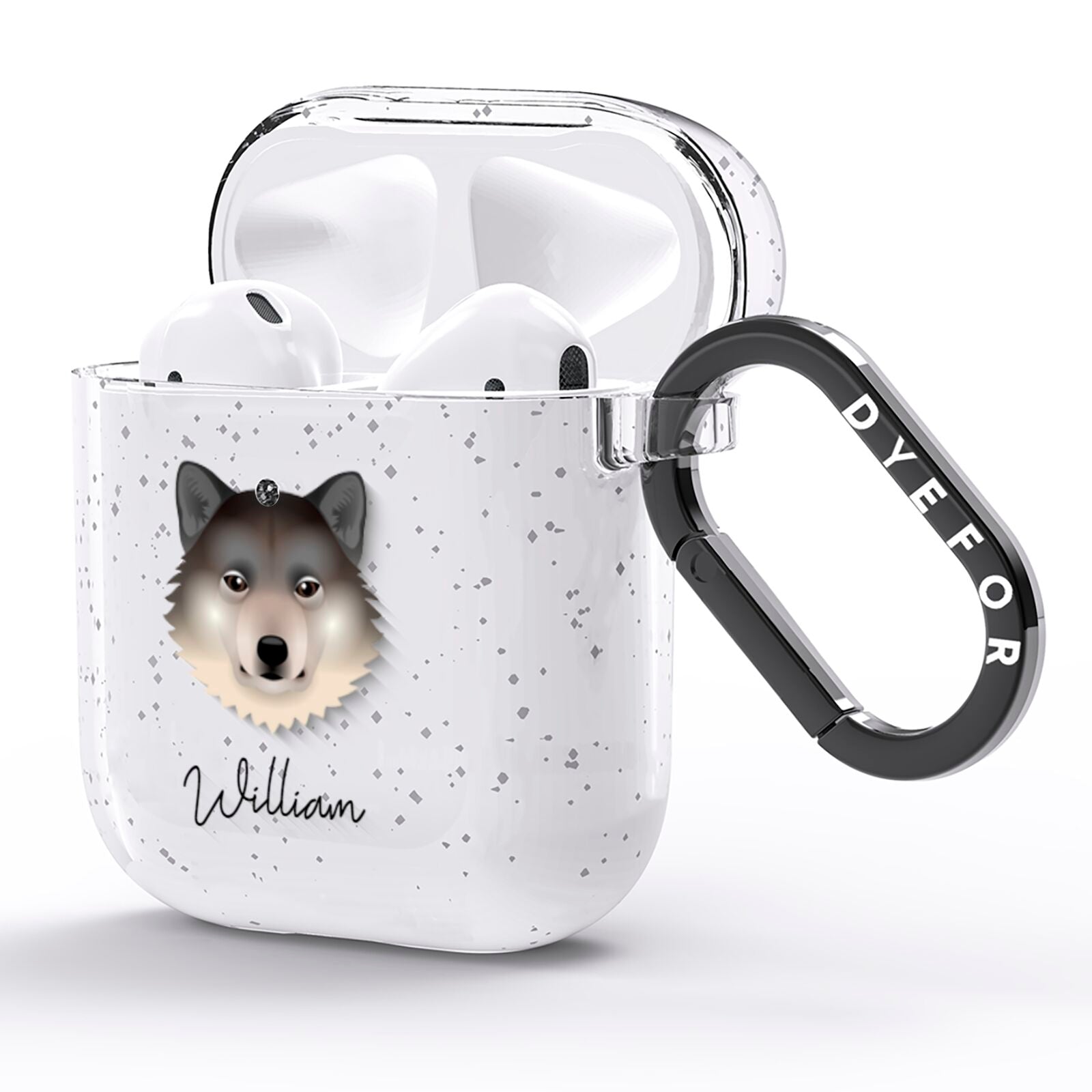 Greenland Dog Personalised AirPods Glitter Case Side Image