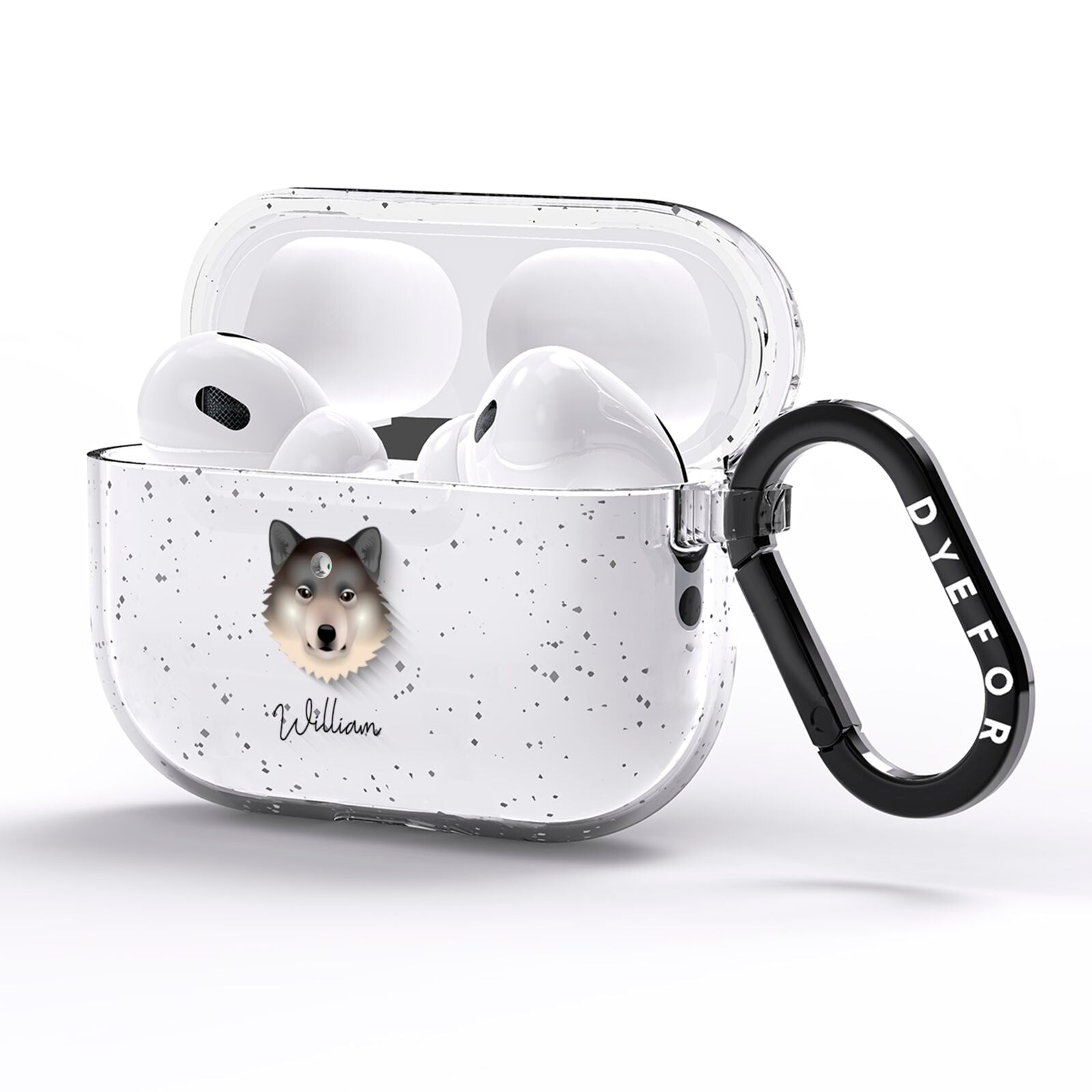 Greenland Dog Personalised AirPods Pro Glitter Case Side Image