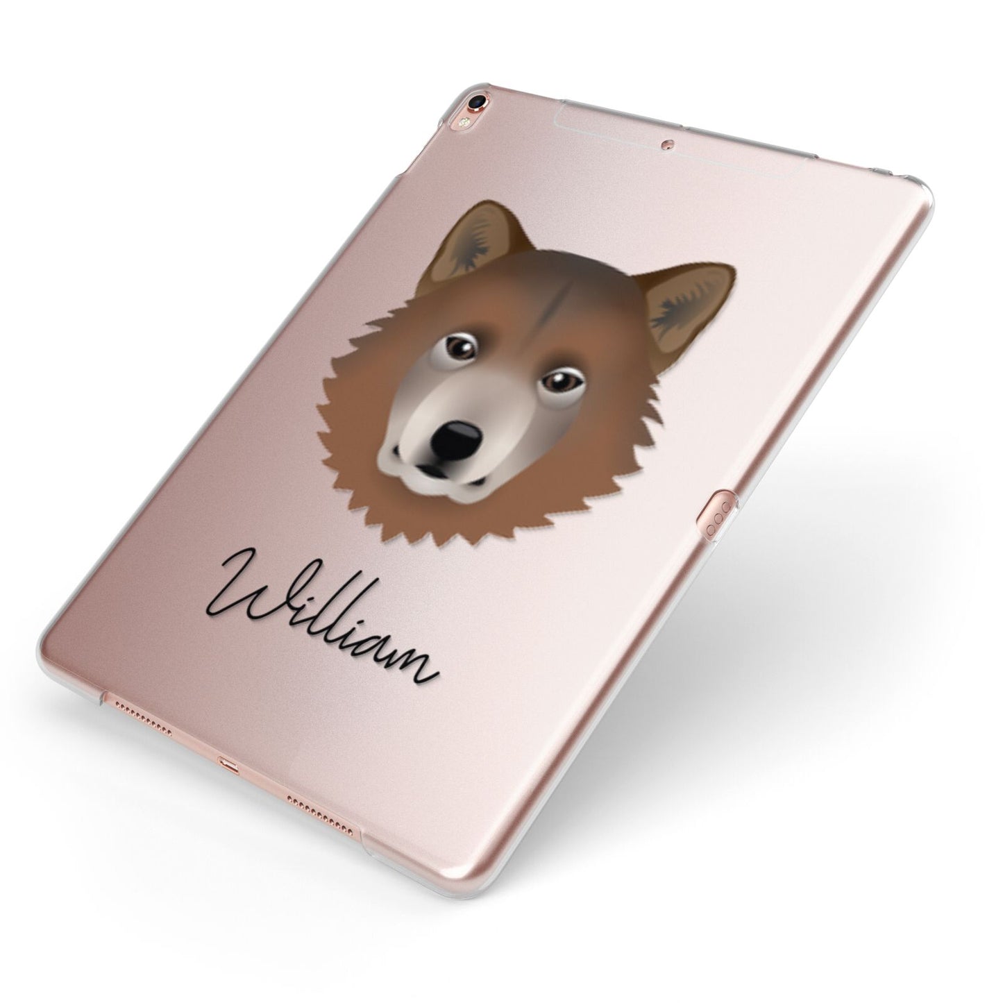 Greenland Dog Personalised Apple iPad Case on Rose Gold iPad Side View