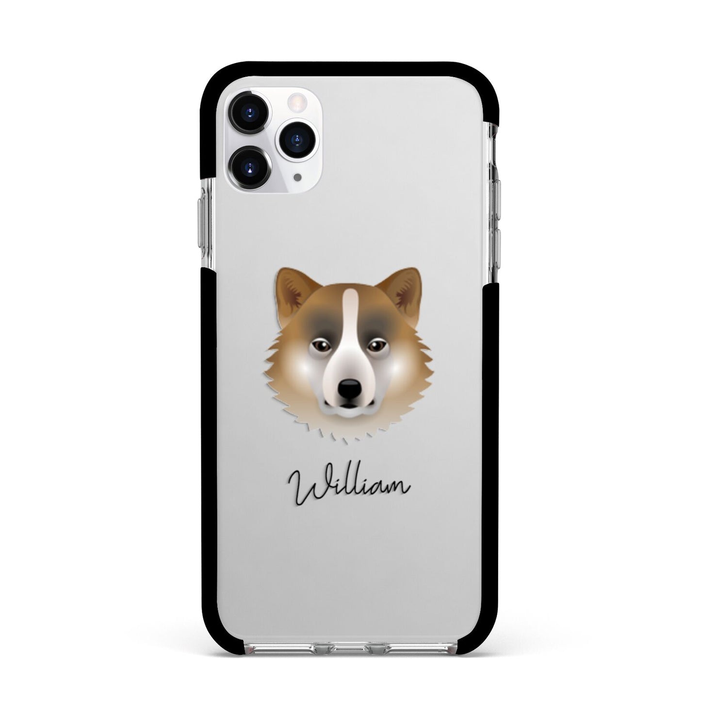 Greenland Dog Personalised Apple iPhone 11 Pro Max in Silver with Black Impact Case