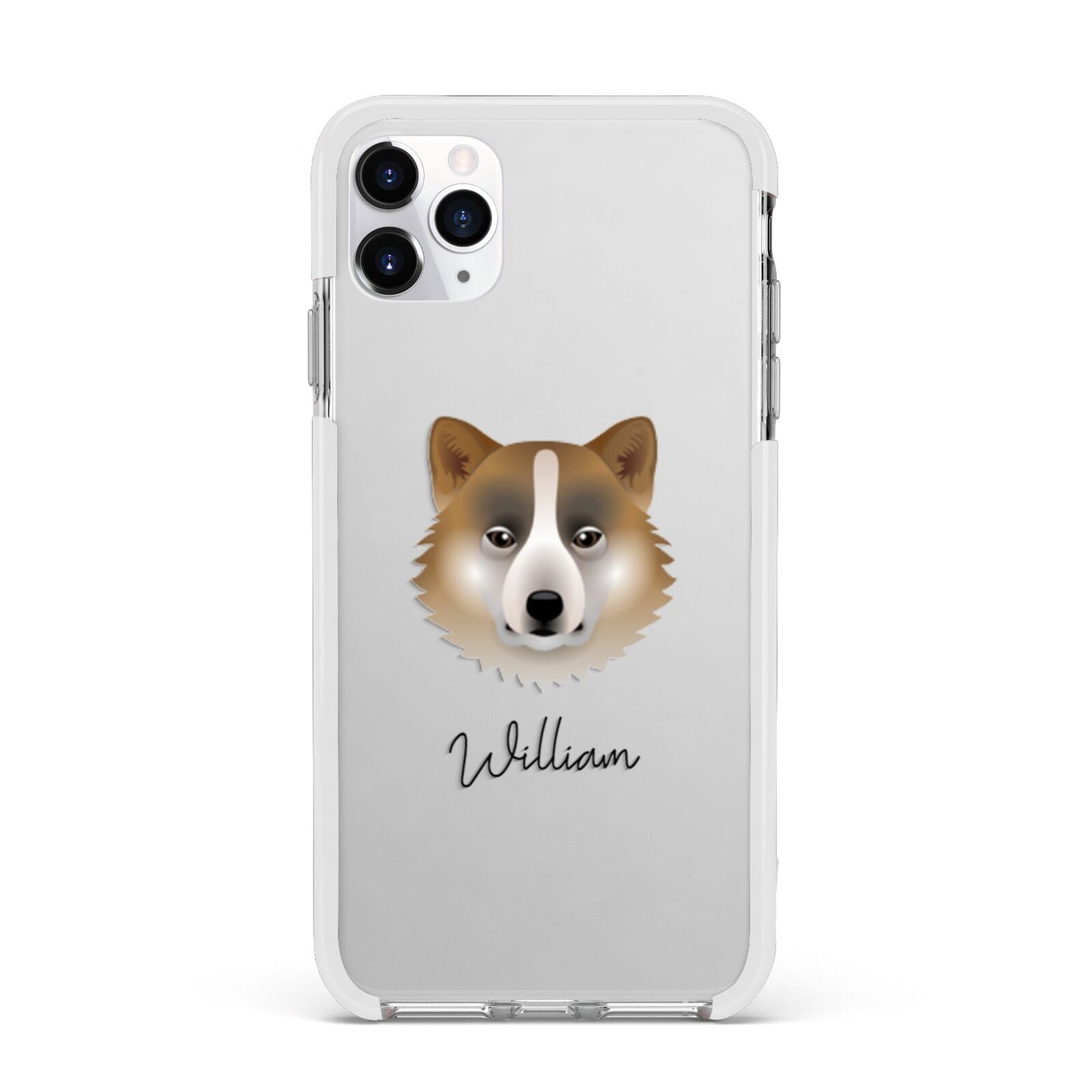 Greenland Dog Personalised Apple iPhone 11 Pro Max in Silver with White Impact Case