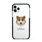 Greenland Dog Personalised Apple iPhone 11 Pro in Silver with Black Impact Case