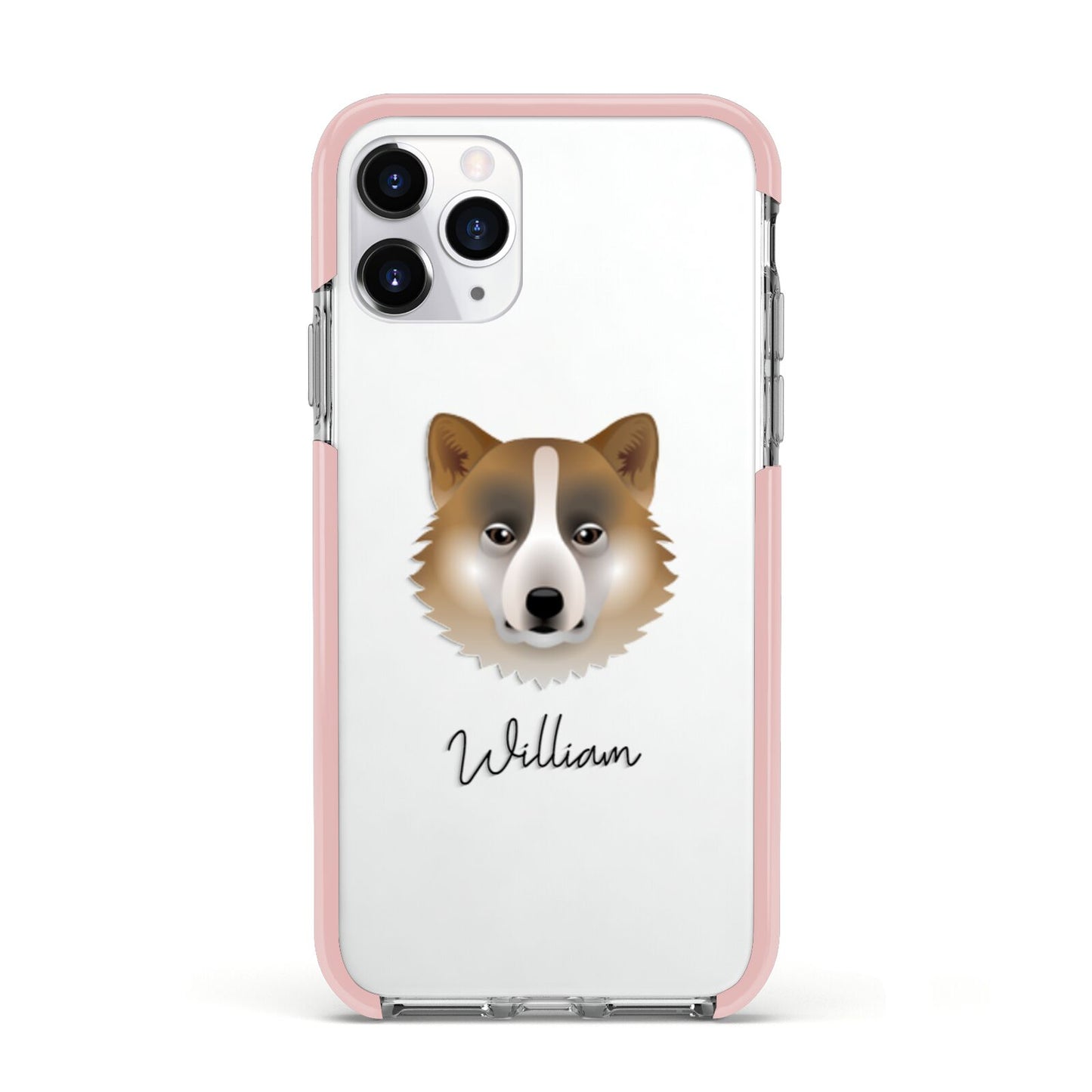 Greenland Dog Personalised Apple iPhone 11 Pro in Silver with Pink Impact Case