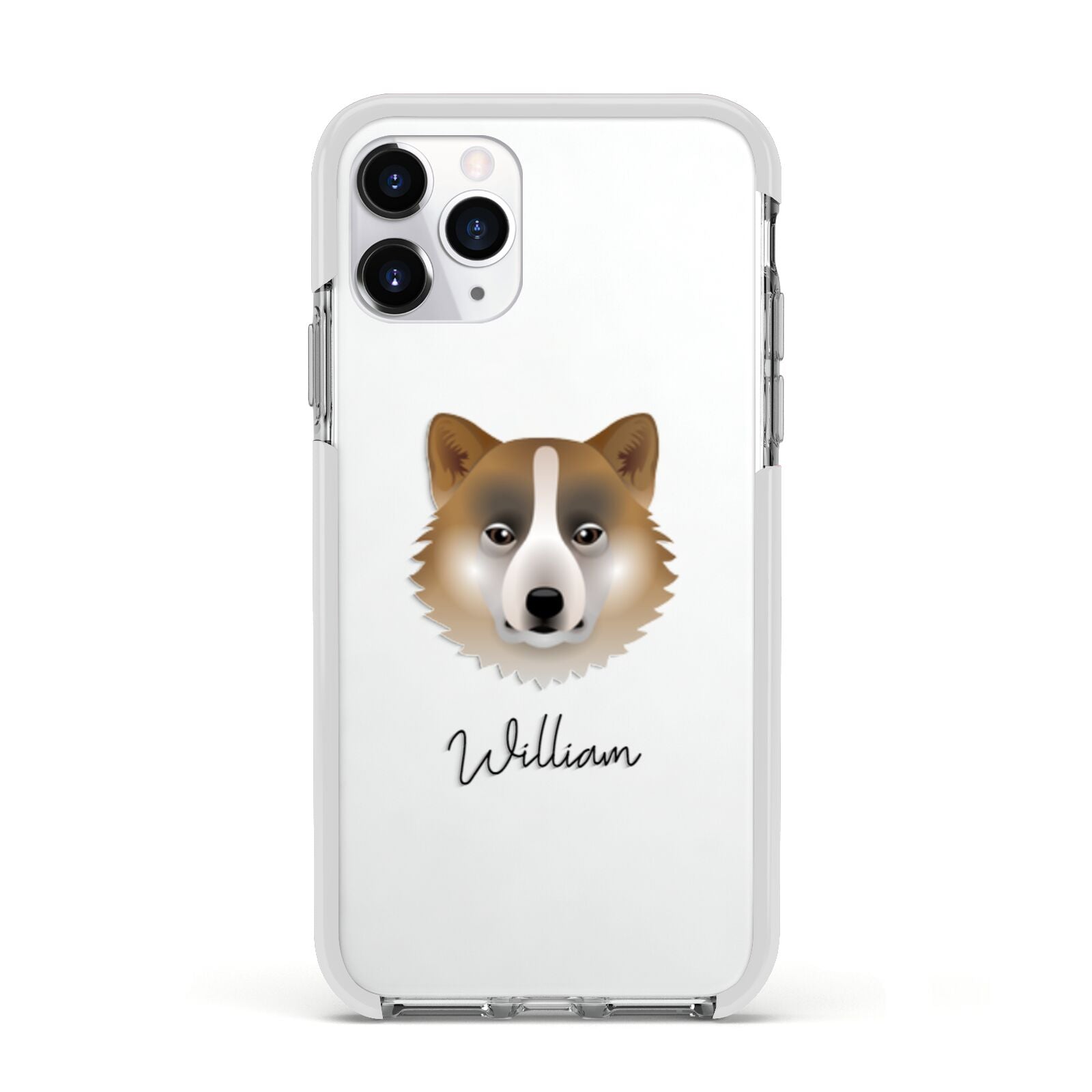 Greenland Dog Personalised Apple iPhone 11 Pro in Silver with White Impact Case