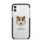 Greenland Dog Personalised Apple iPhone 11 in White with Black Impact Case