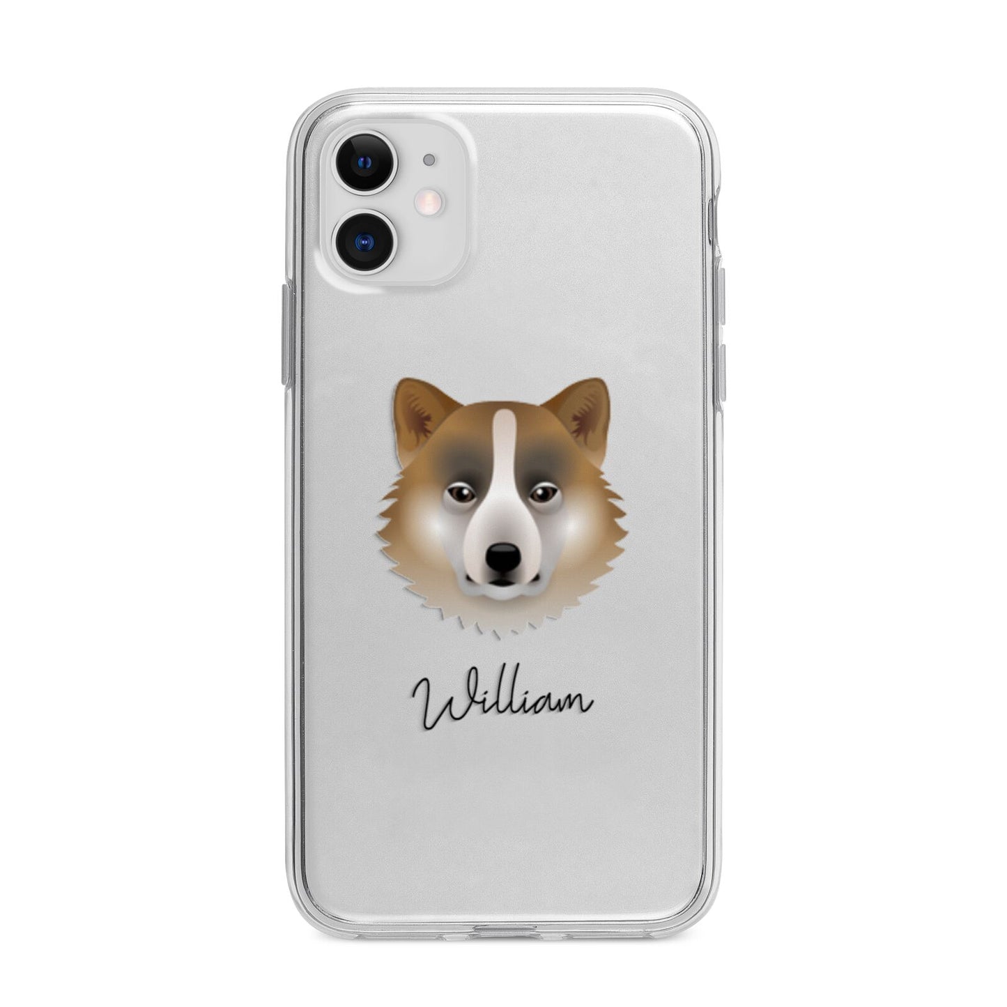 Greenland Dog Personalised Apple iPhone 11 in White with Bumper Case