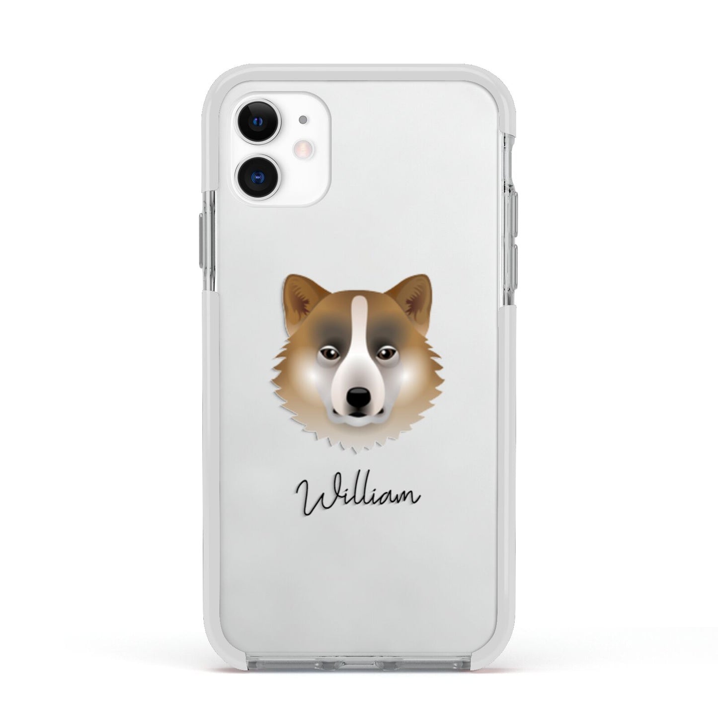 Greenland Dog Personalised Apple iPhone 11 in White with White Impact Case