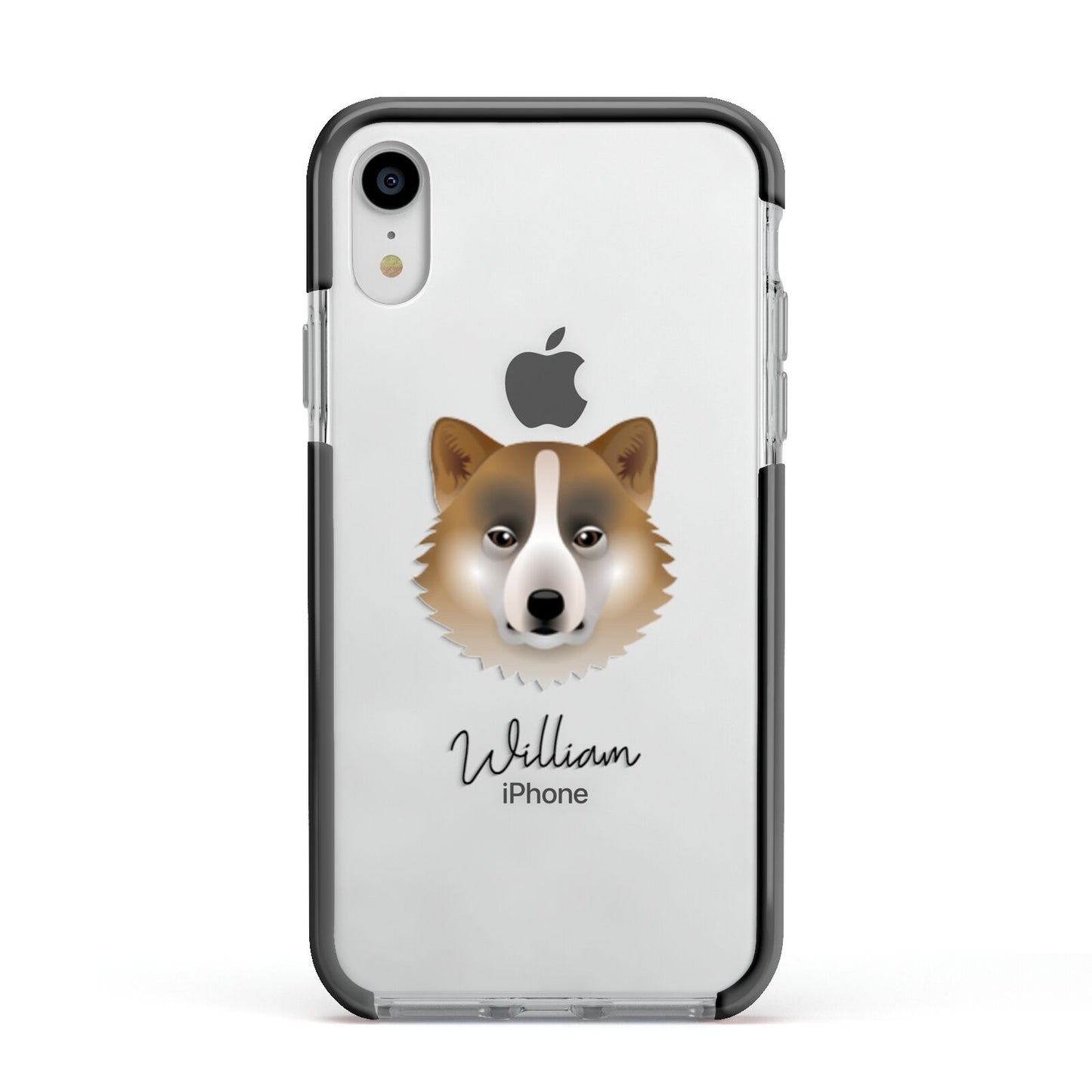 Greenland Dog Personalised Apple iPhone XR Impact Case Black Edge on Silver Phone
