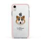 Greenland Dog Personalised Apple iPhone XR Impact Case Pink Edge on Silver Phone