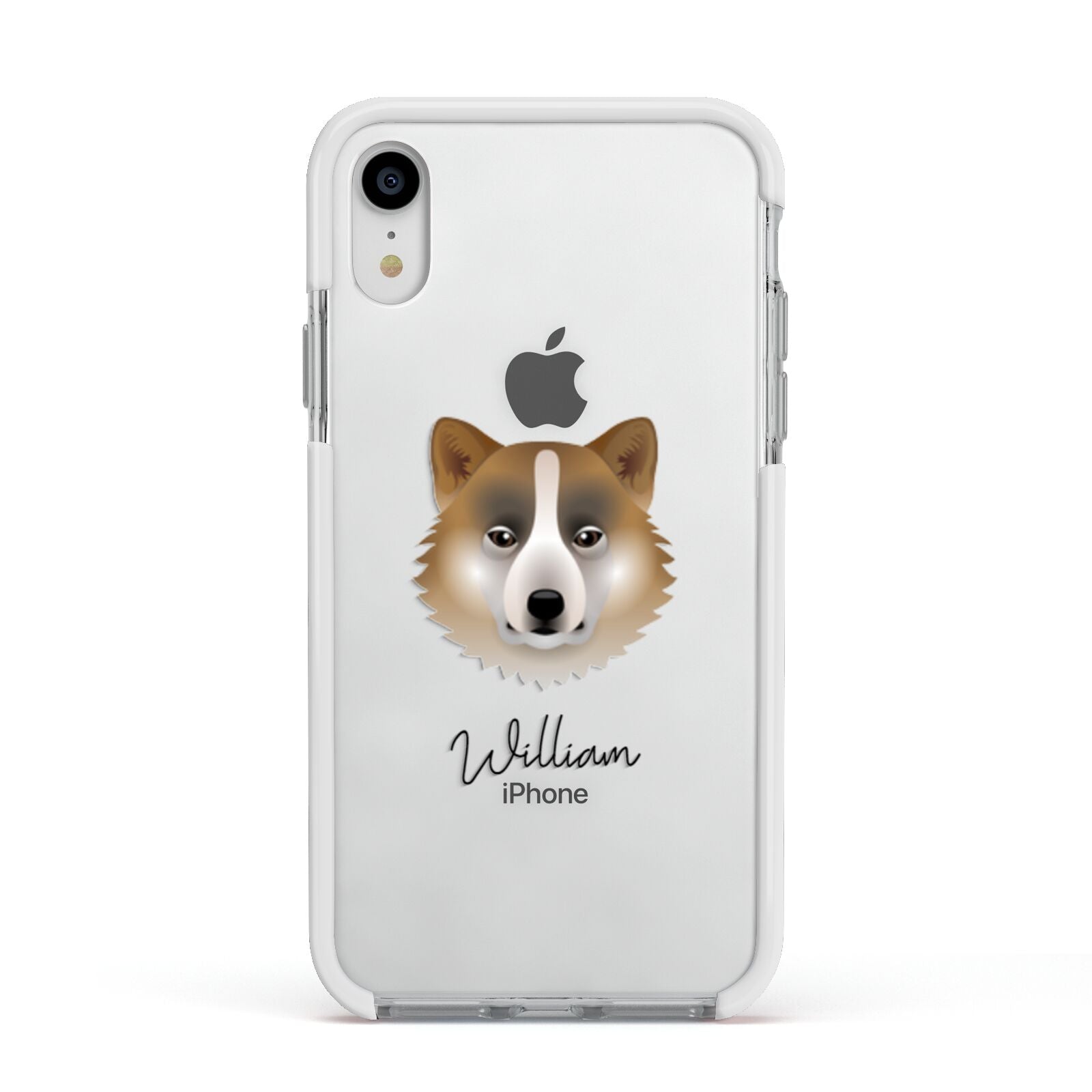 Greenland Dog Personalised Apple iPhone XR Impact Case White Edge on Silver Phone