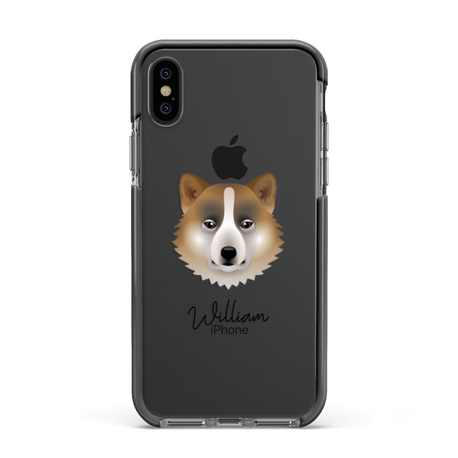 Greenland Dog Personalised Apple iPhone Xs Impact Case Black Edge on Black Phone