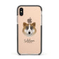 Greenland Dog Personalised Apple iPhone Xs Impact Case Black Edge on Gold Phone
