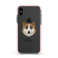 Greenland Dog Personalised Apple iPhone Xs Impact Case Pink Edge on Black Phone