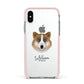 Greenland Dog Personalised Apple iPhone Xs Impact Case Pink Edge on Silver Phone
